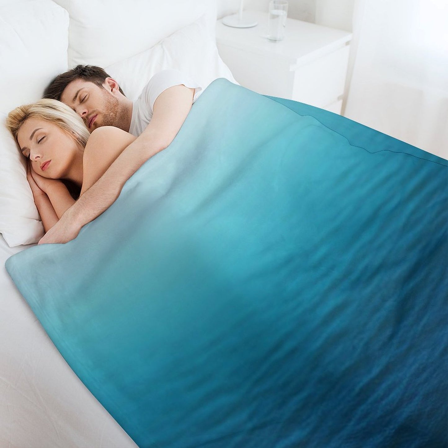 Deep Blue Velvety-soft Throw Blanket