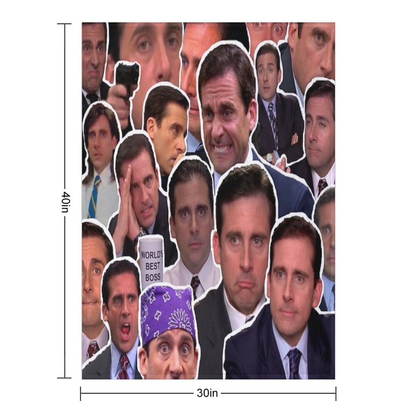Michael Scott - The Office Collage Sustainable Throw Blanket