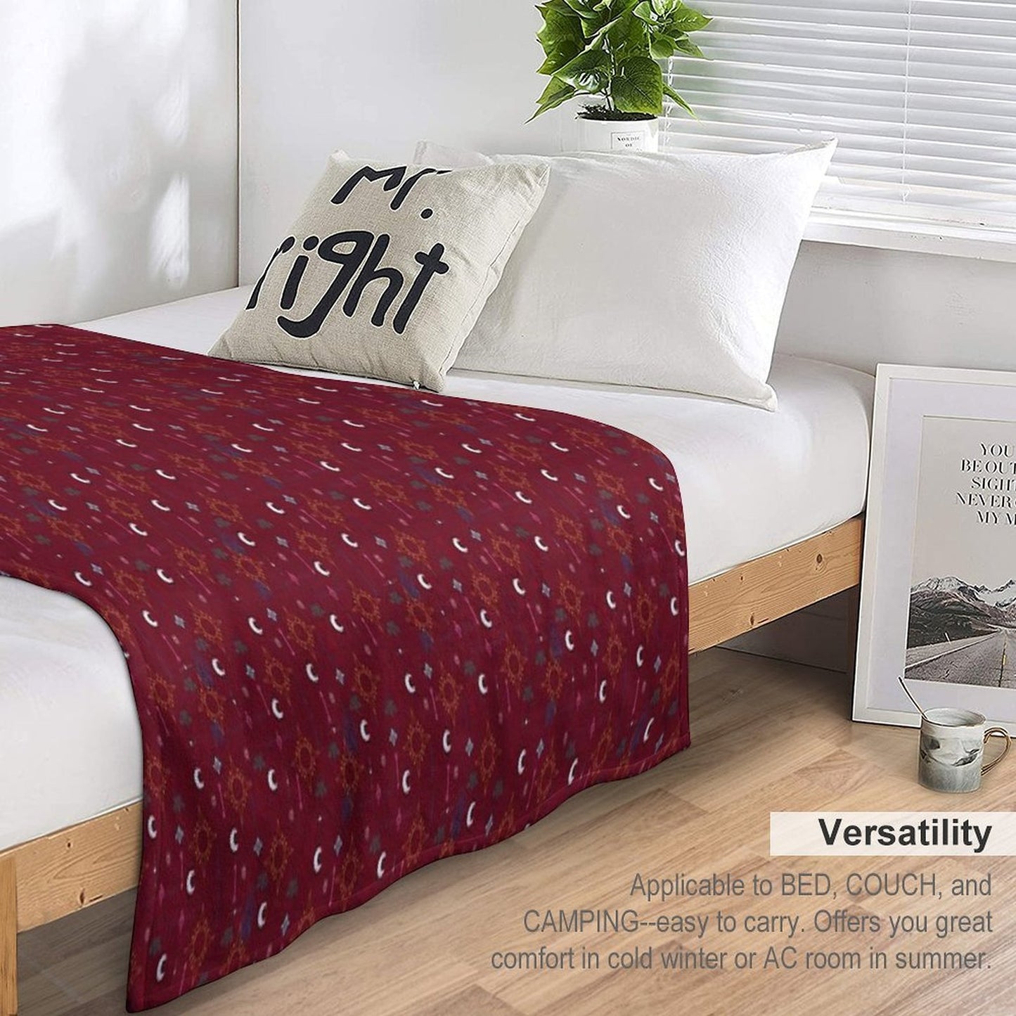 Mollymauk Tealeaf Pattern Lightweight Throw Blanket