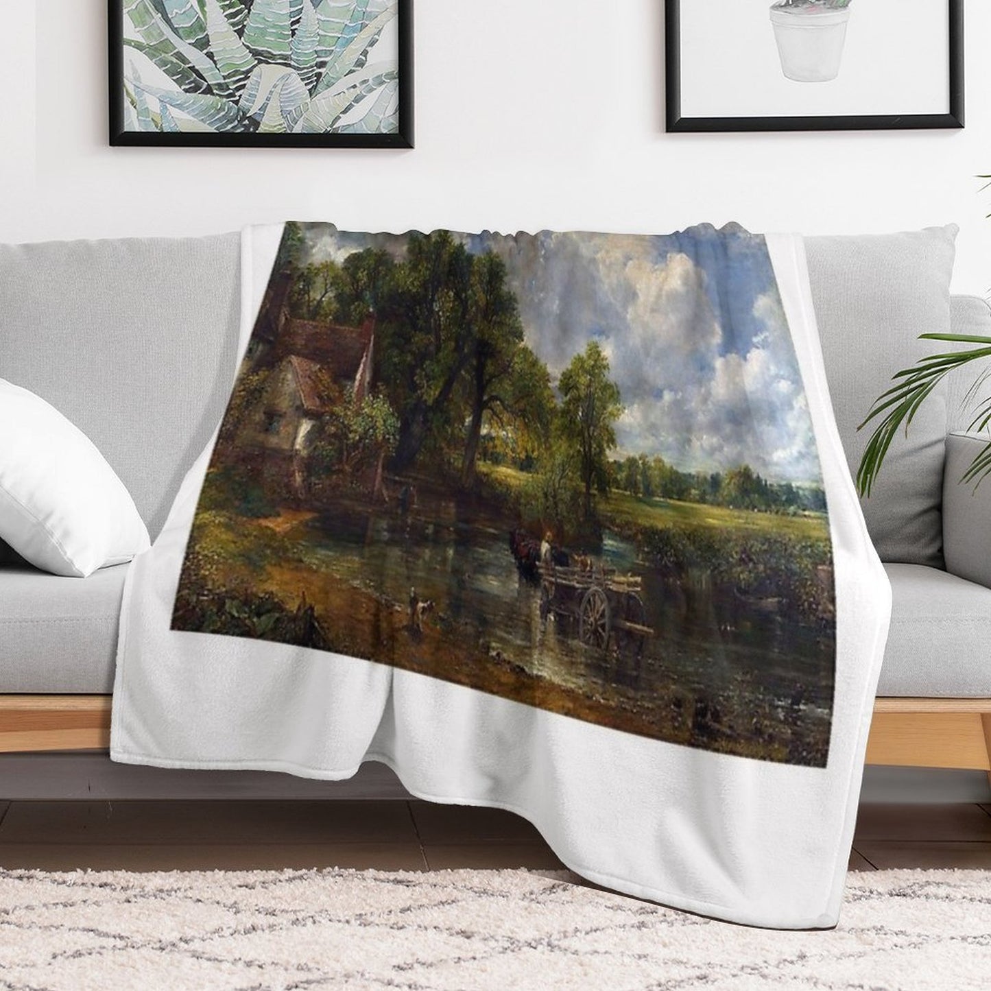 John Constable - The Hay Wain All-season Throw Blanket