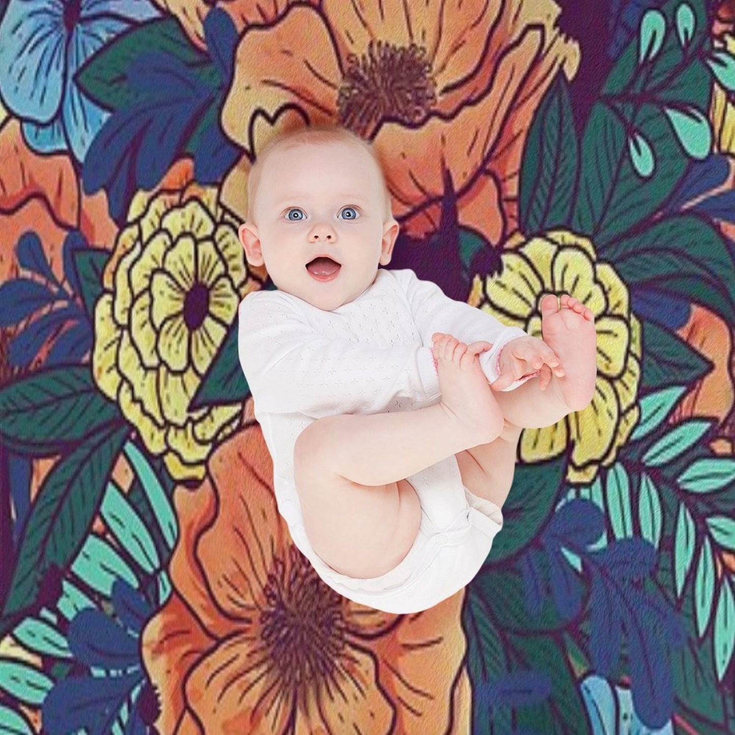 Wild Flowers Machine-washable Throw Blanket