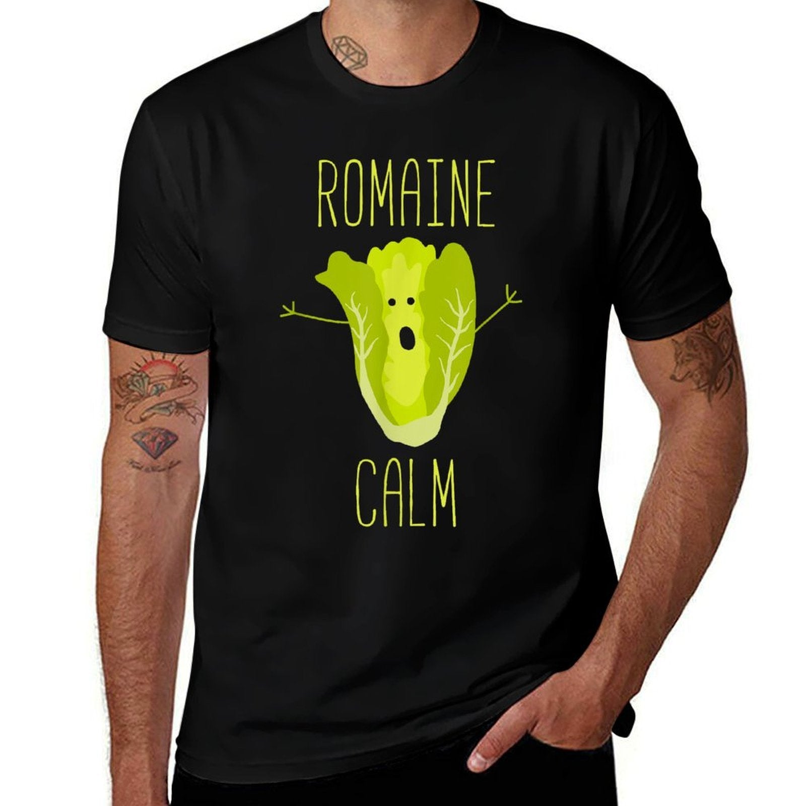 Funny Gardening Pun Romaine Calm Gardener Gift  Slim-fit Cut T-Shirt