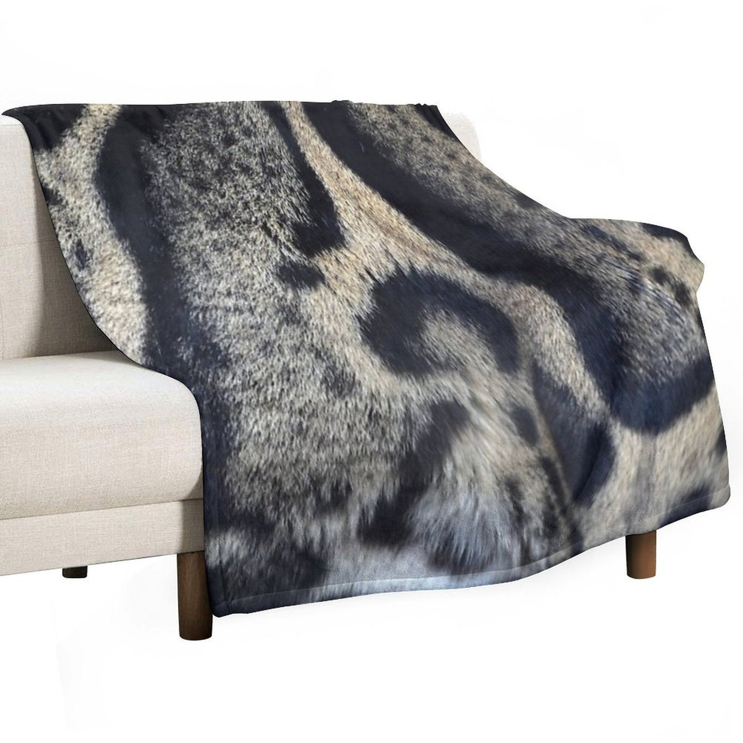 Clouded Leopard Print Velvety-soft Throw Blanket