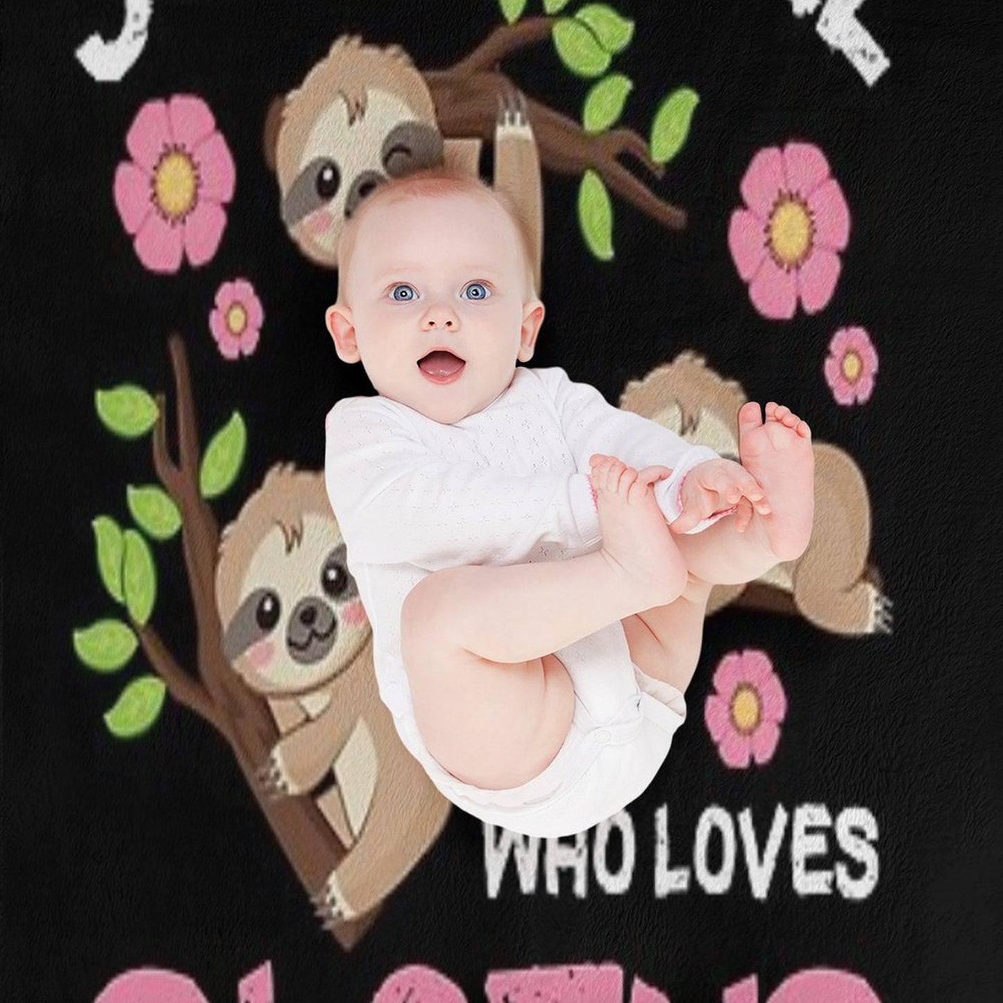Just A Girl Who Loves Sloths Set Funny And Cute Sloth Easy Care Throw Blanket