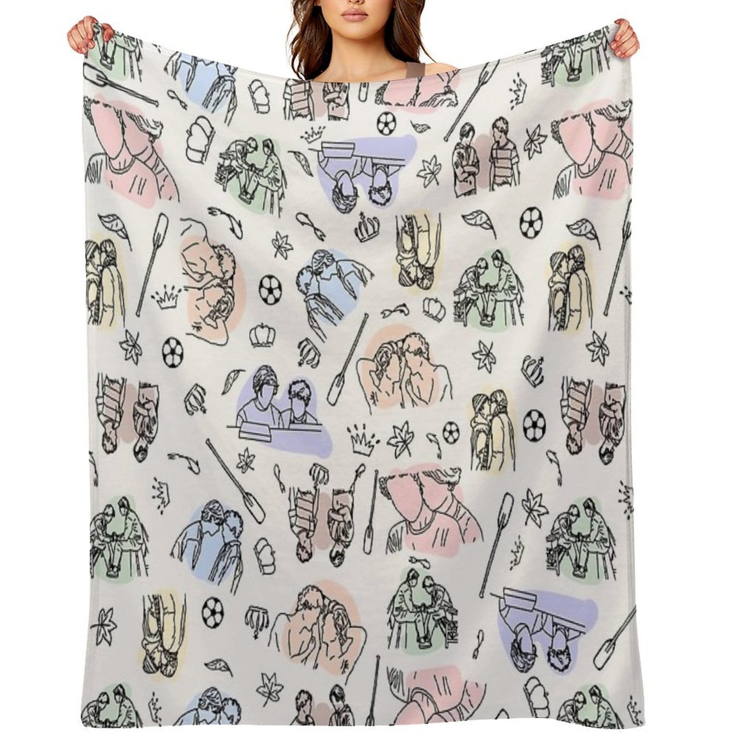 Young Royals Minimal Machine-washable Throw Blanket