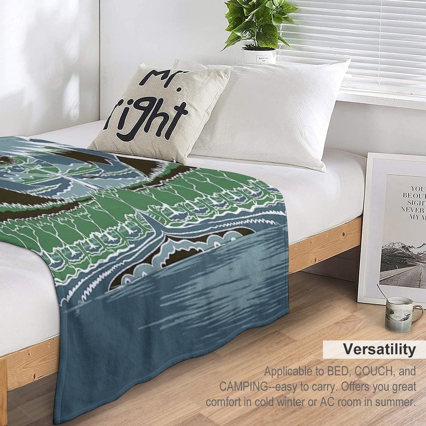 Midnight Forest Mountain Path in The Style of J.R.R.Tolkien Easy Care Throw Blanket