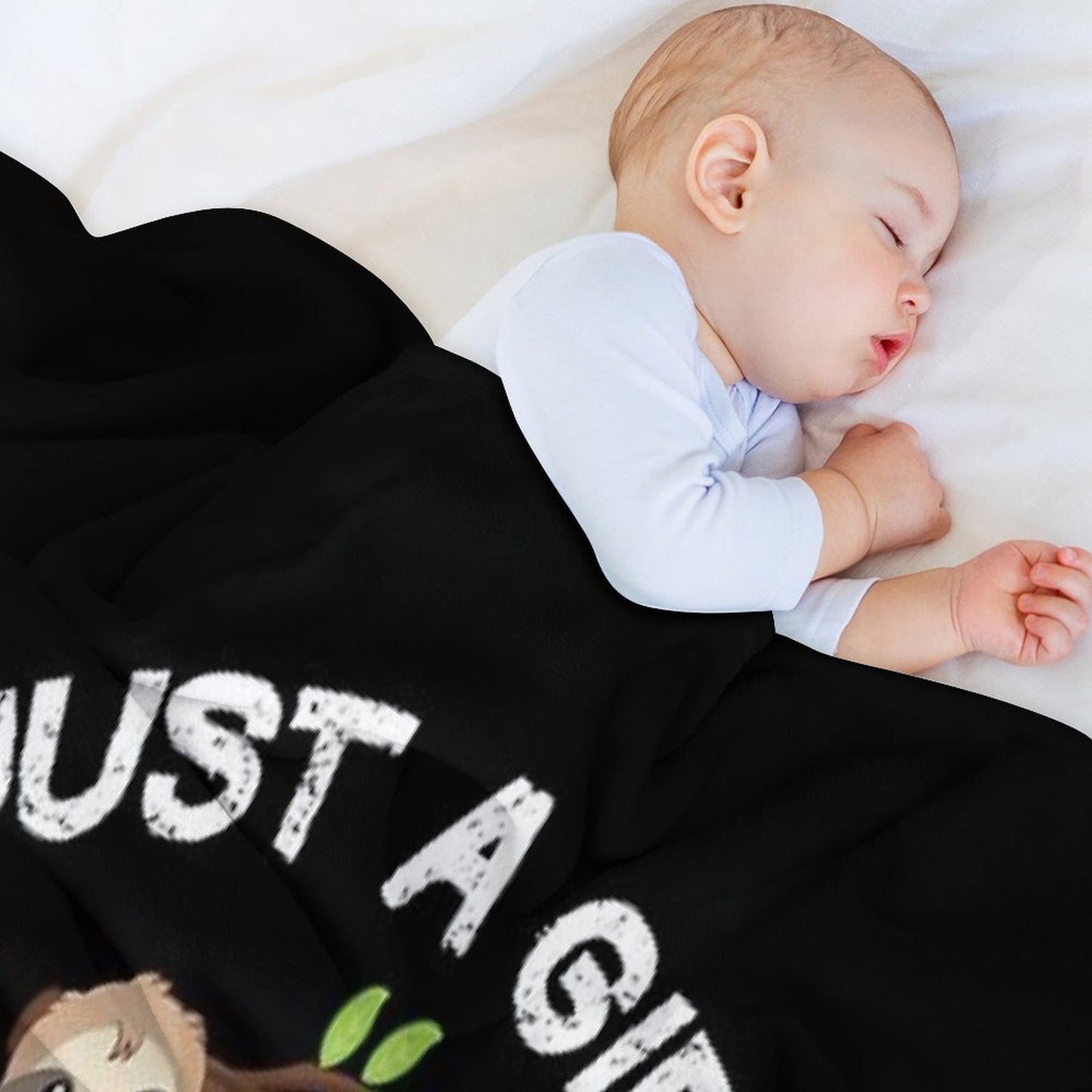 Just A Girl Who Loves Sloths Set Funny And Cute Sloth Easy Care Throw Blanket
