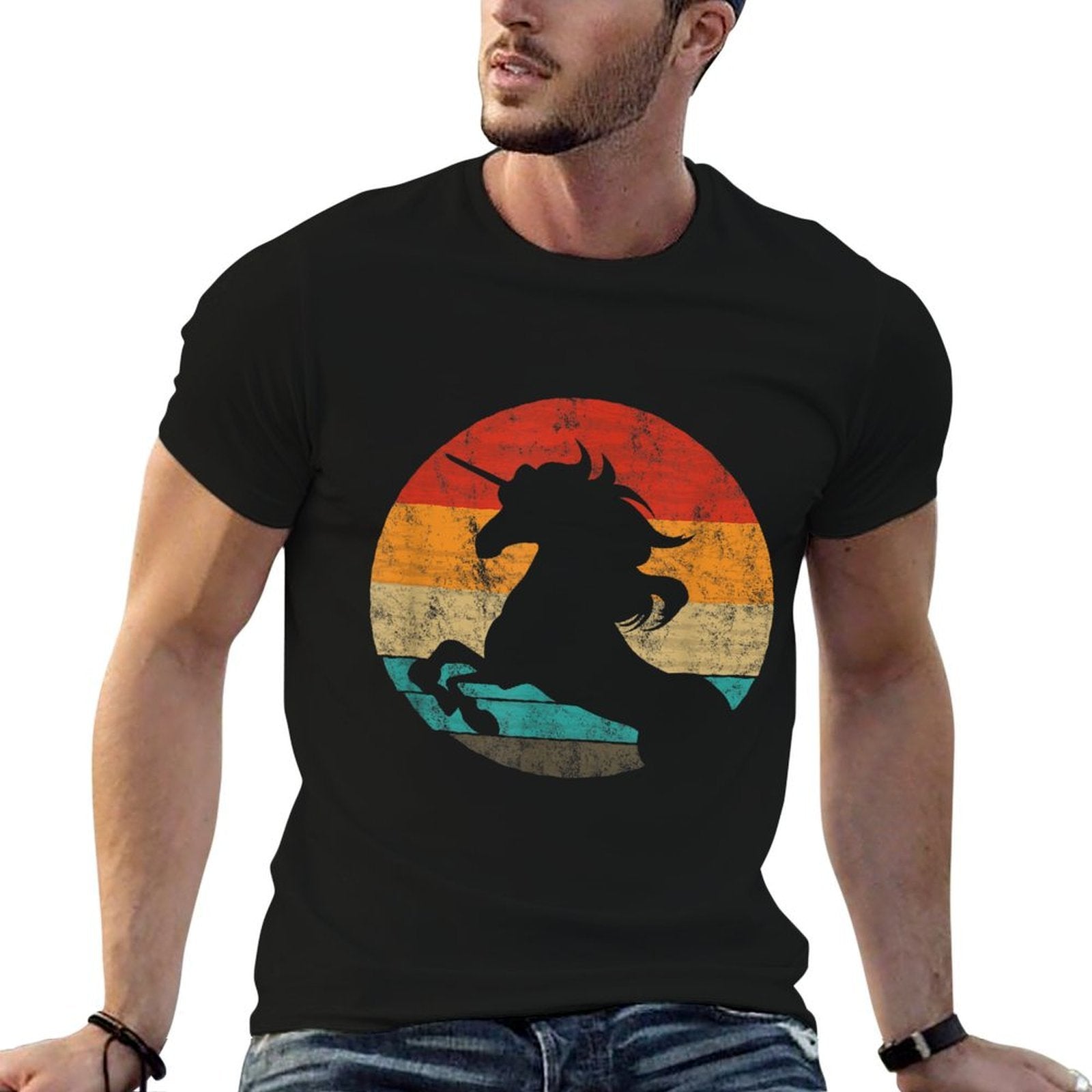 Unicorn Retro Style Vintage  Tagless Design T-Shirt