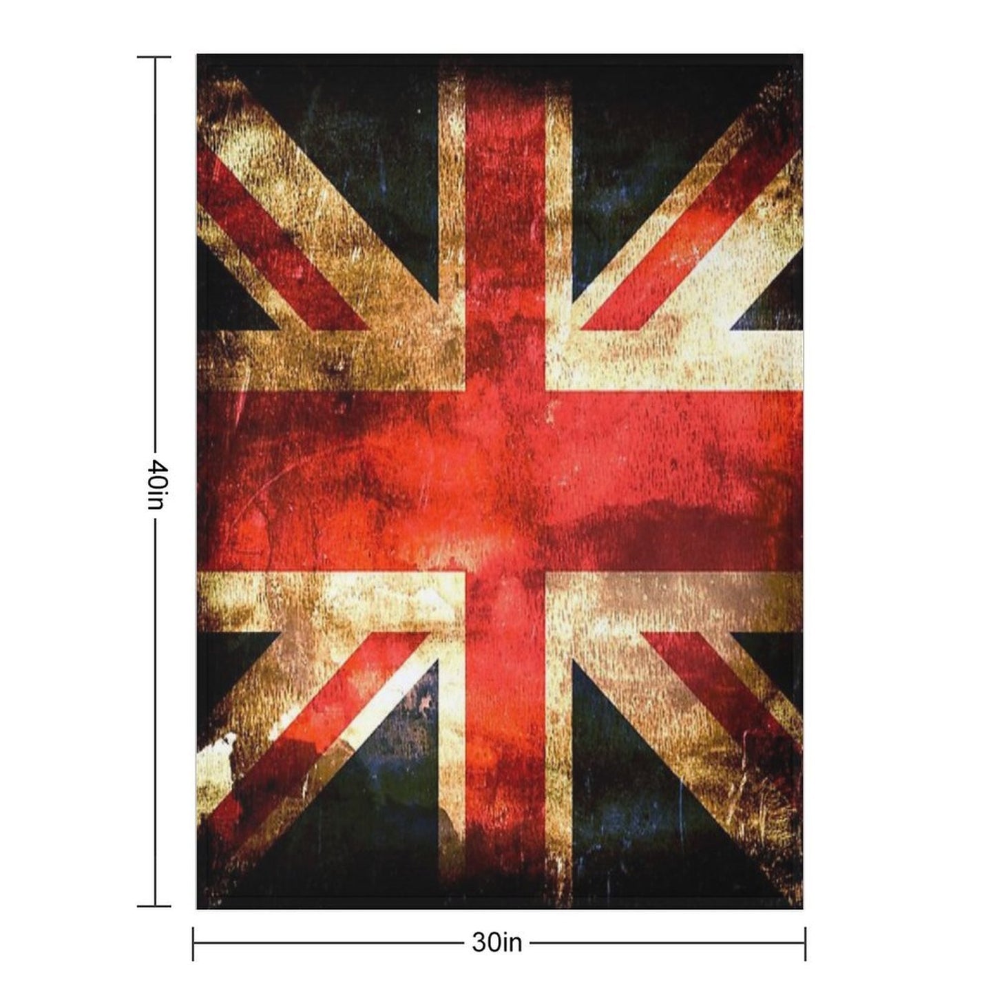 British UK Flag Grunge Vintage Sustainable Throw Blanket