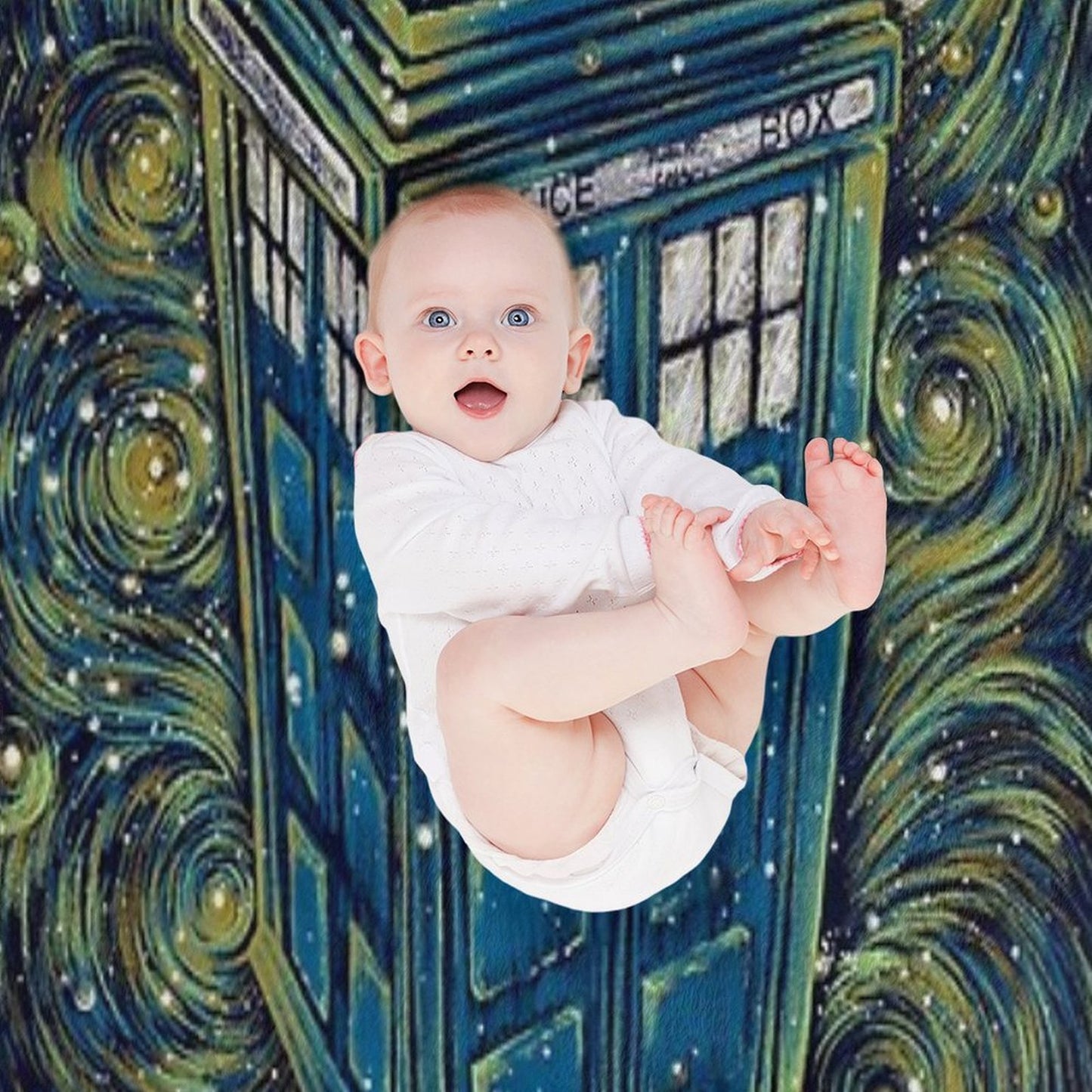 The Doctor in The Starry Night Easy Care Throw Blanket