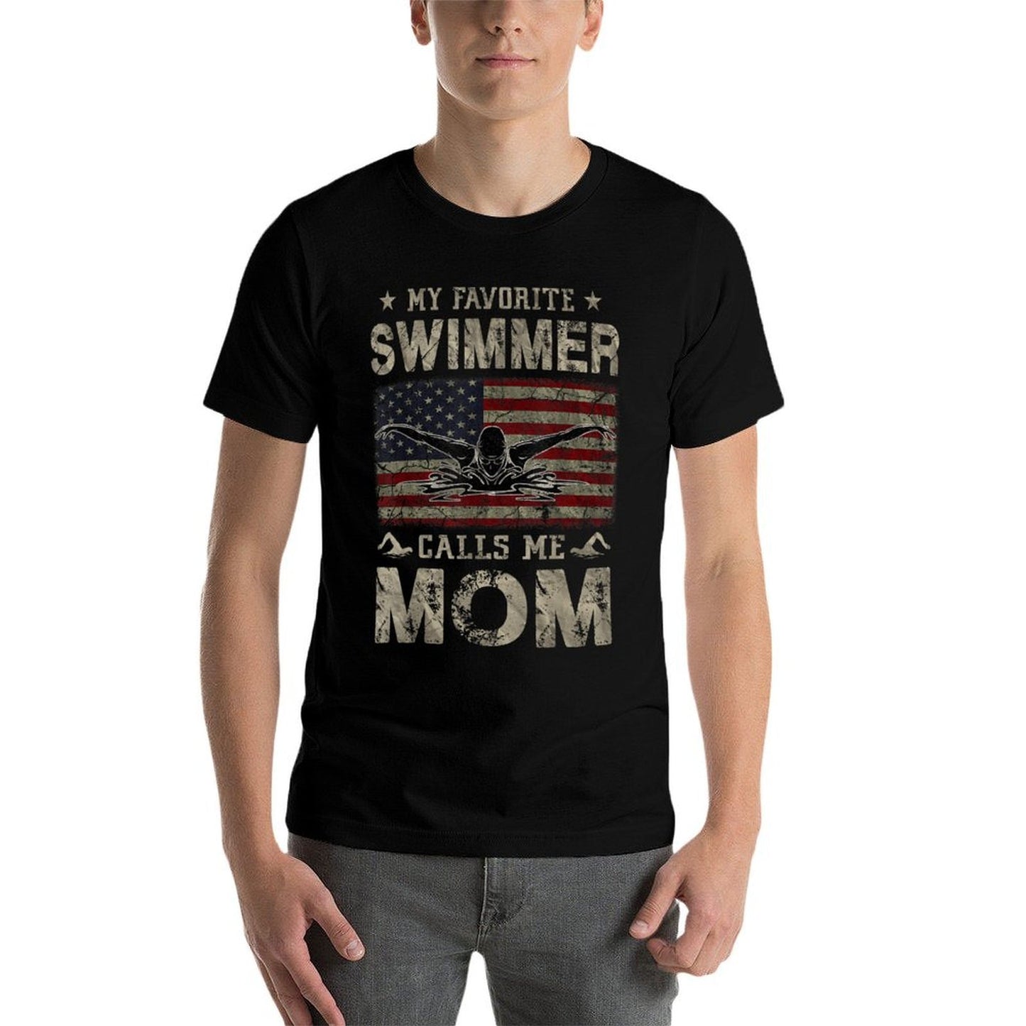 My Favorite Swimmer Calls Me Mom Mothers Day Wrinkle-resistant T-Shirt