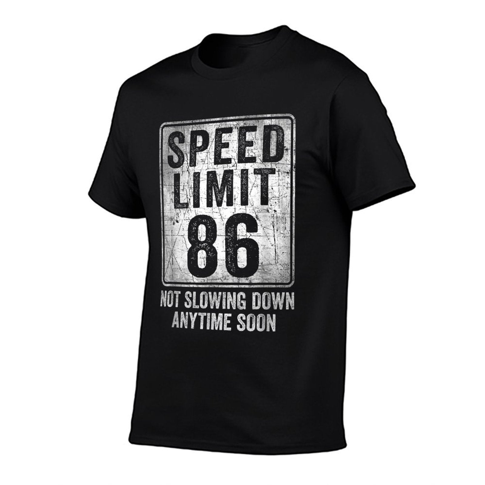 86th Birthday Speed Limit Sign Funny 86 Year Old Senior  Polyester Blend T-Shirt