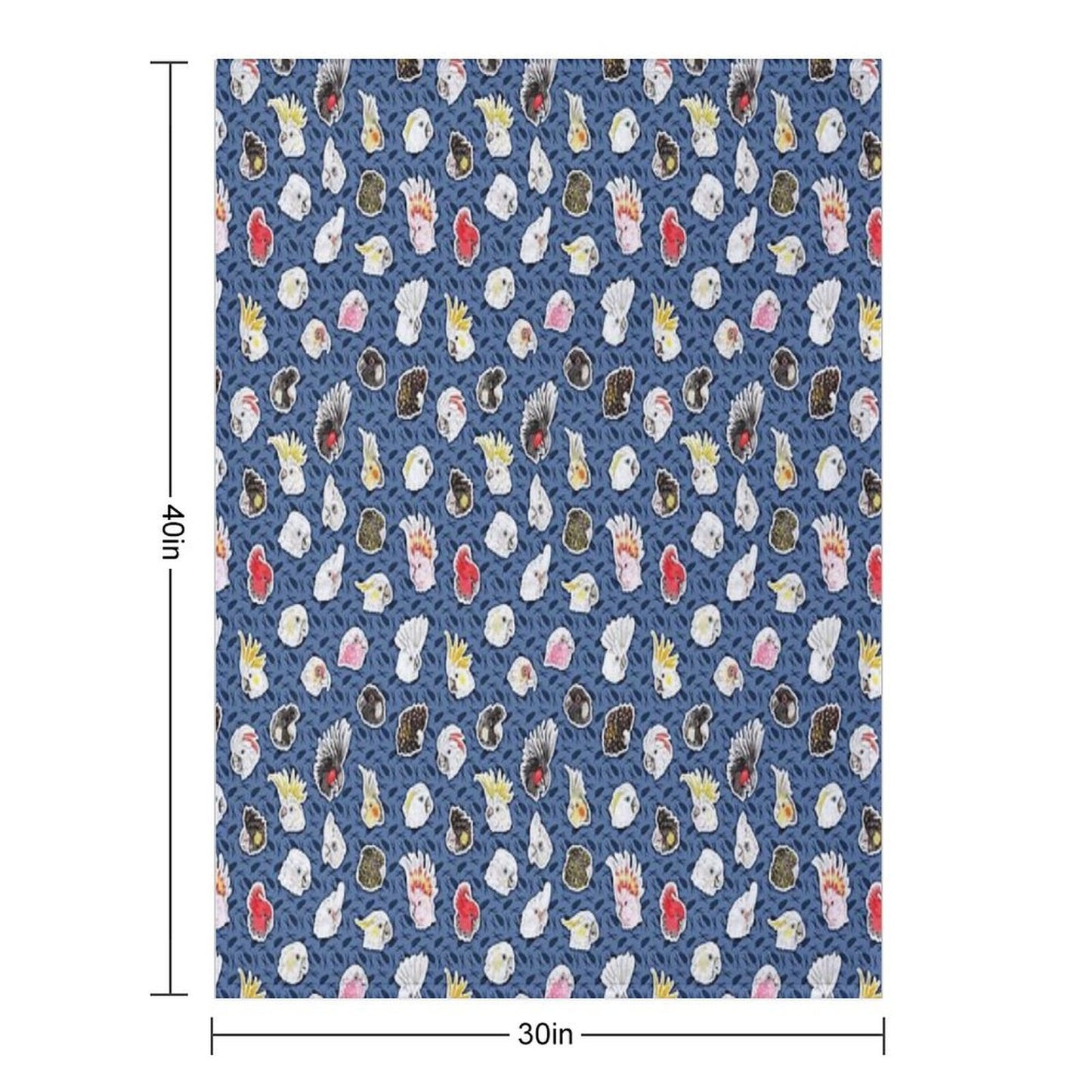 21 Cockatoos (in Dark Blue) Wrinkle-free Throw Blanket
