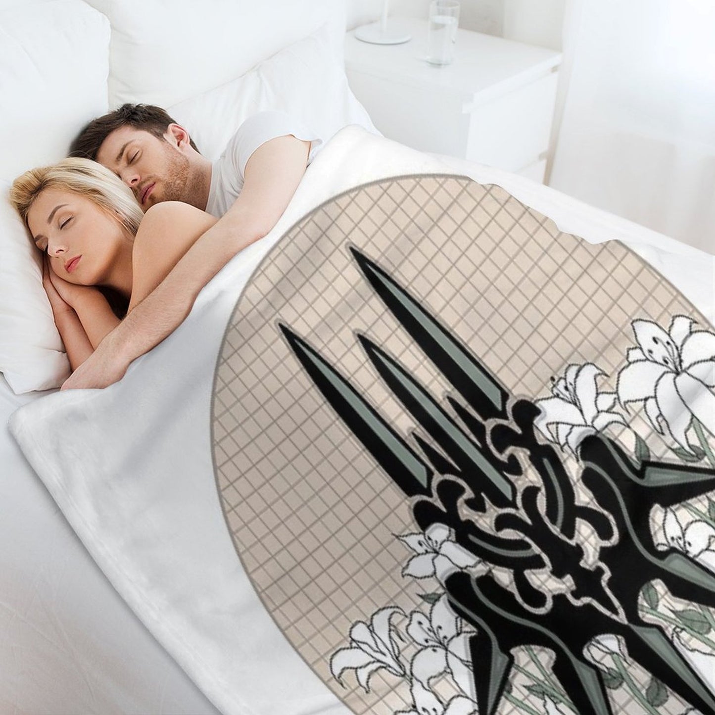 Yorha with Lunar Tears Shrink-resistant Throw Blanket