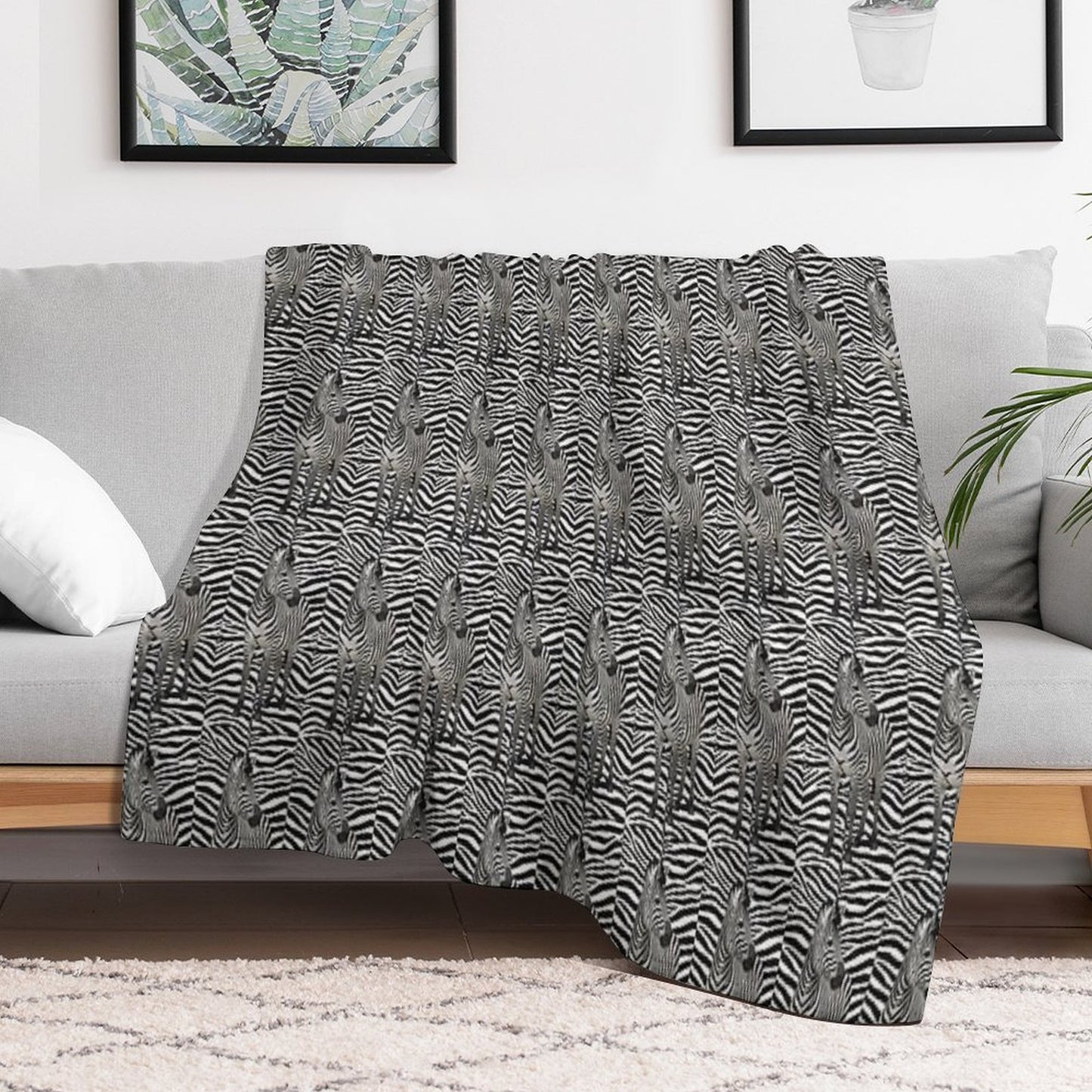 Zebra Stripes Shrink-resistant Throw Blanket