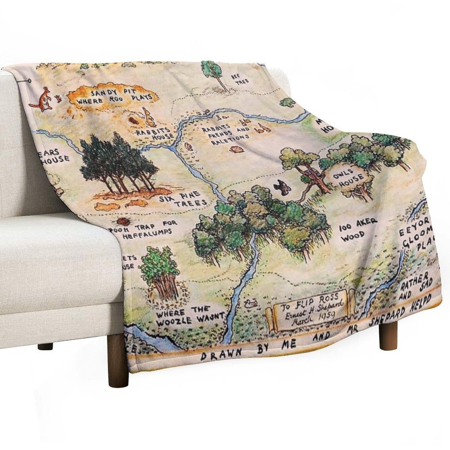 100 Acre Wood Map All-season Throw Blanket