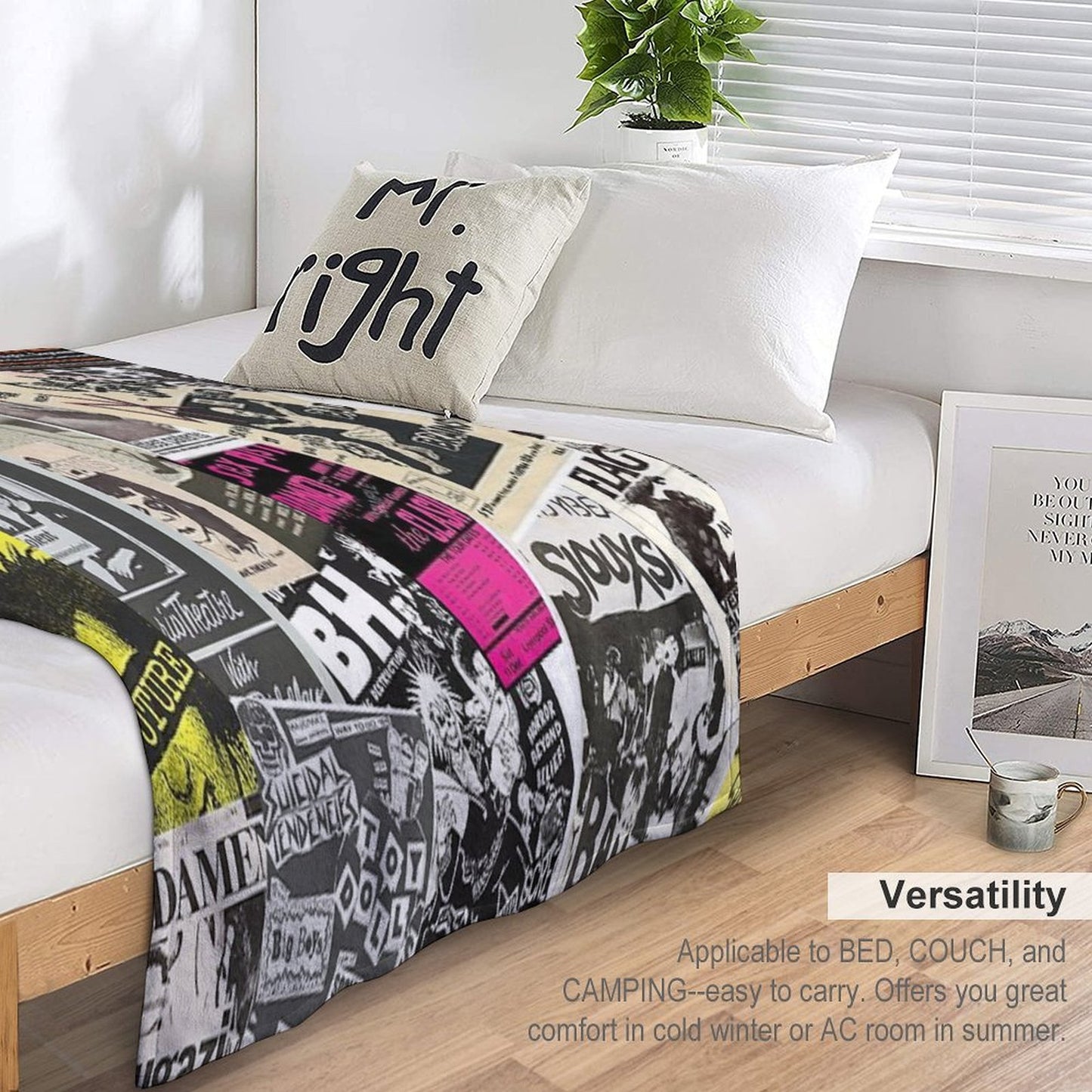Punk Rock Music Flyers Collage Quick-dry Throw Blanket