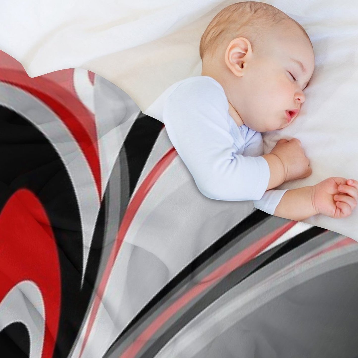 Liquify - Red, Gray, Black, White Eco-conscious Throw Blanket