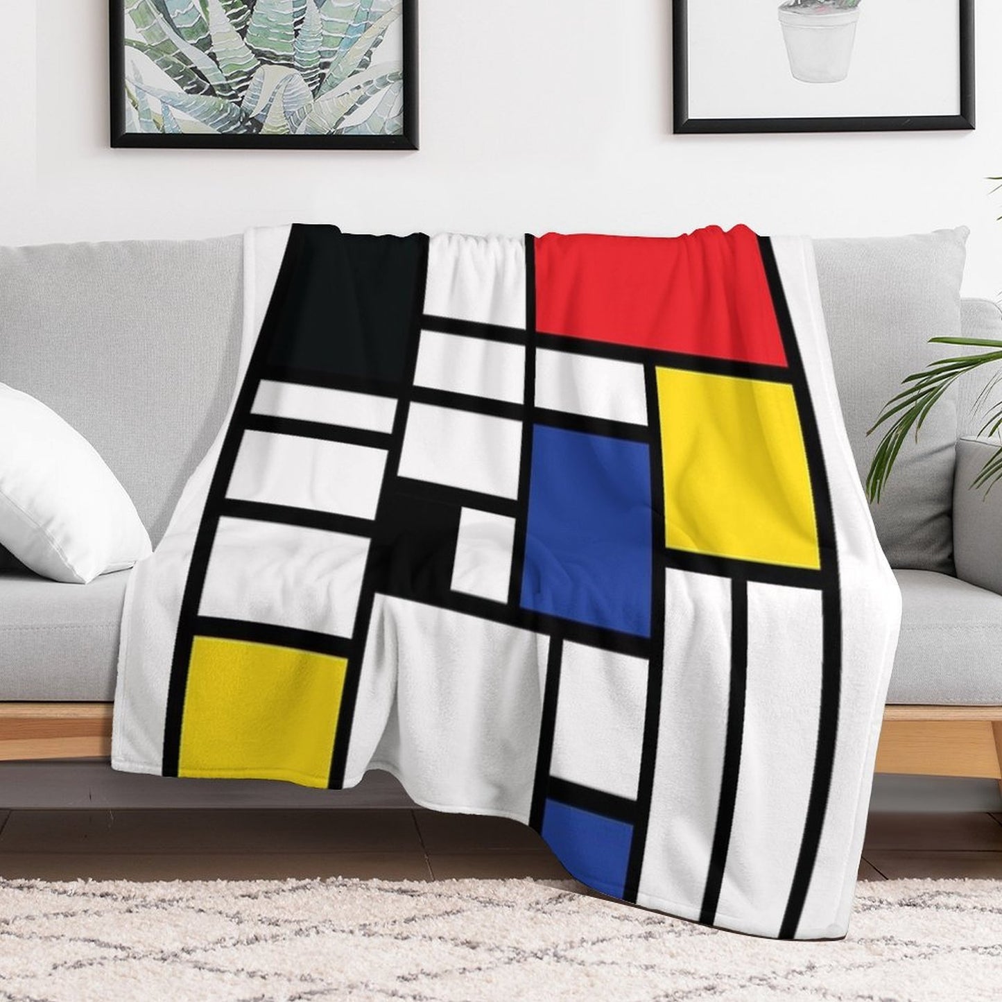 De Stijl #1 Machine-washable Throw Blanket