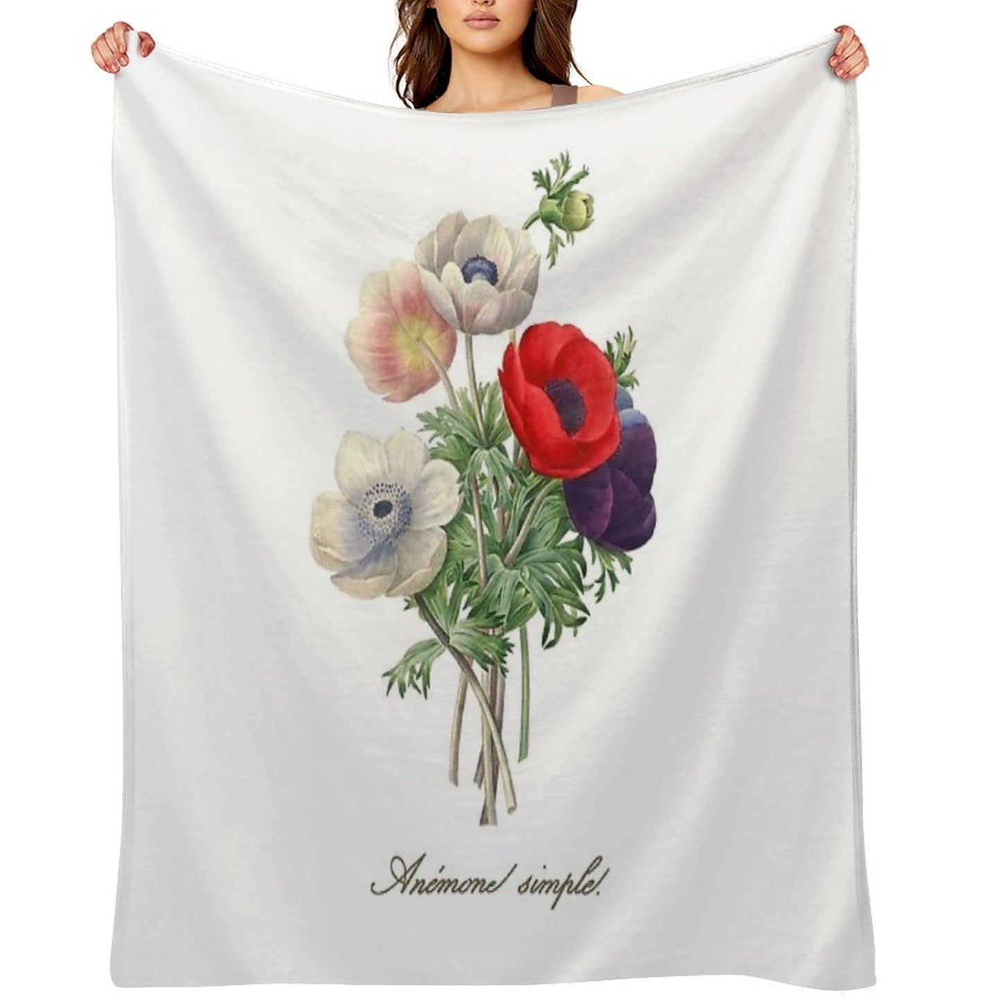 Anemone Illustration Sustainable Throw Blanket