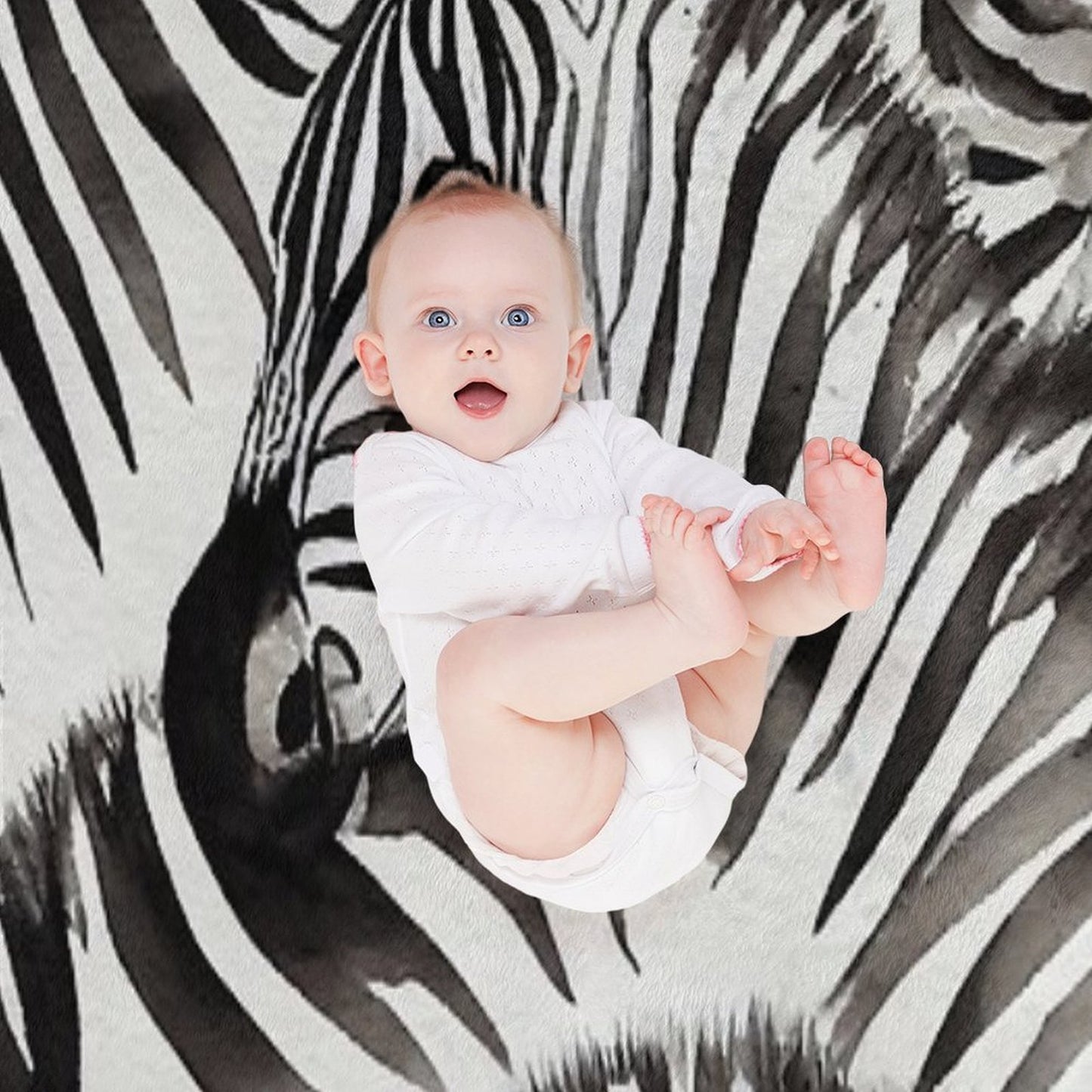 Zebra Watercolor Print, Animal Print, Durable Throw Blanket