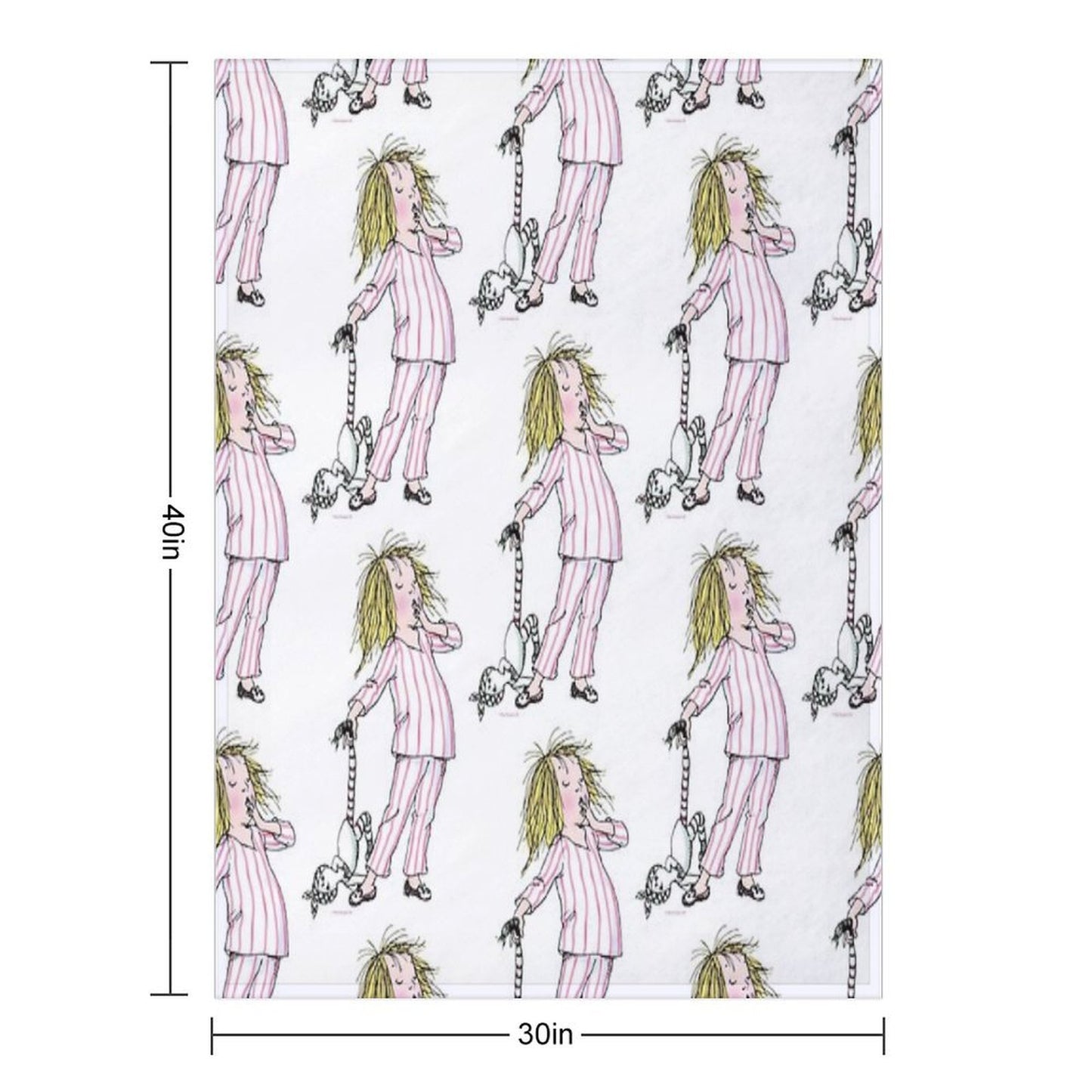 Yawning Eloise in Her Pajamas Eco-conscious Throw Blanket