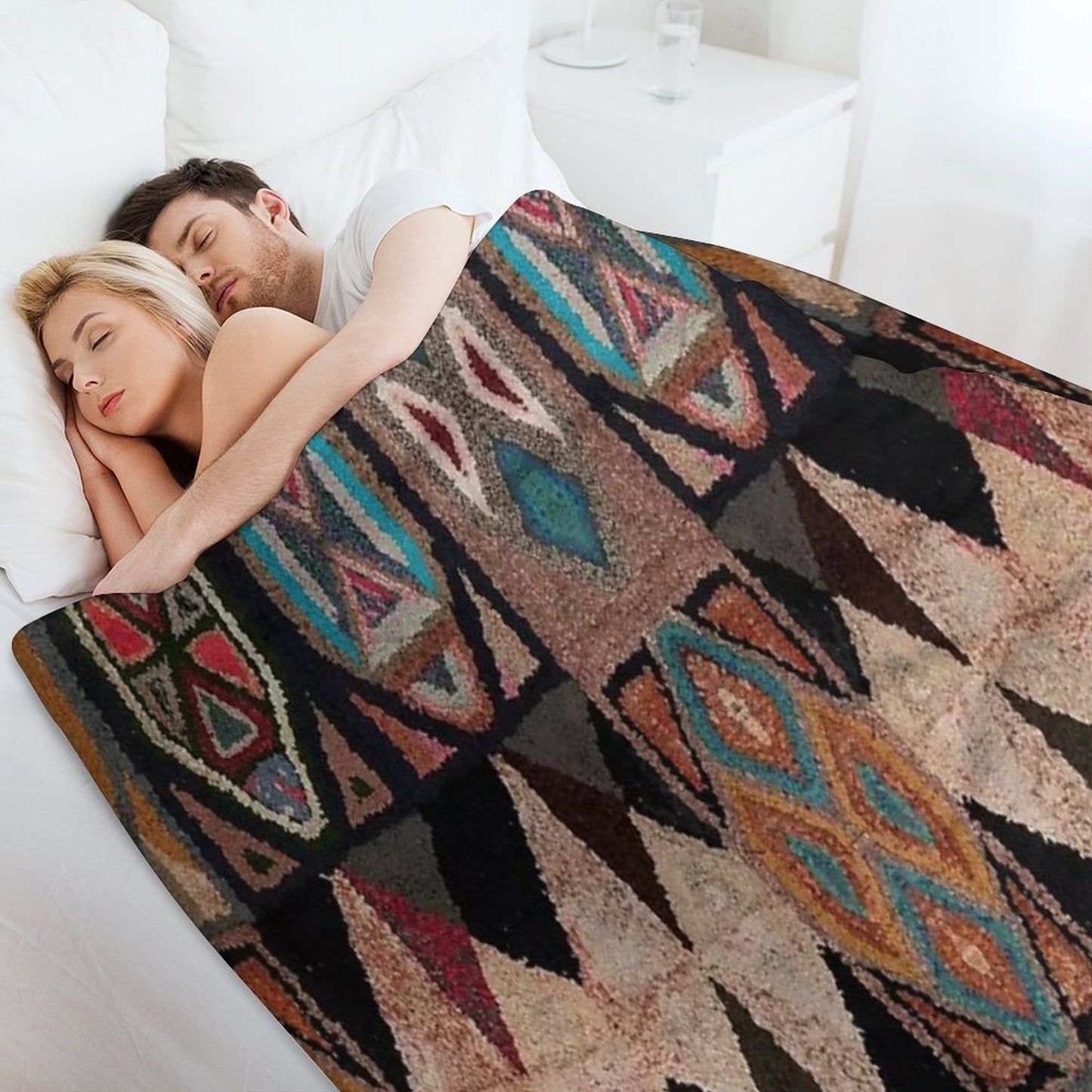 Abstract Bohemian Design Durable Throw Blanket
