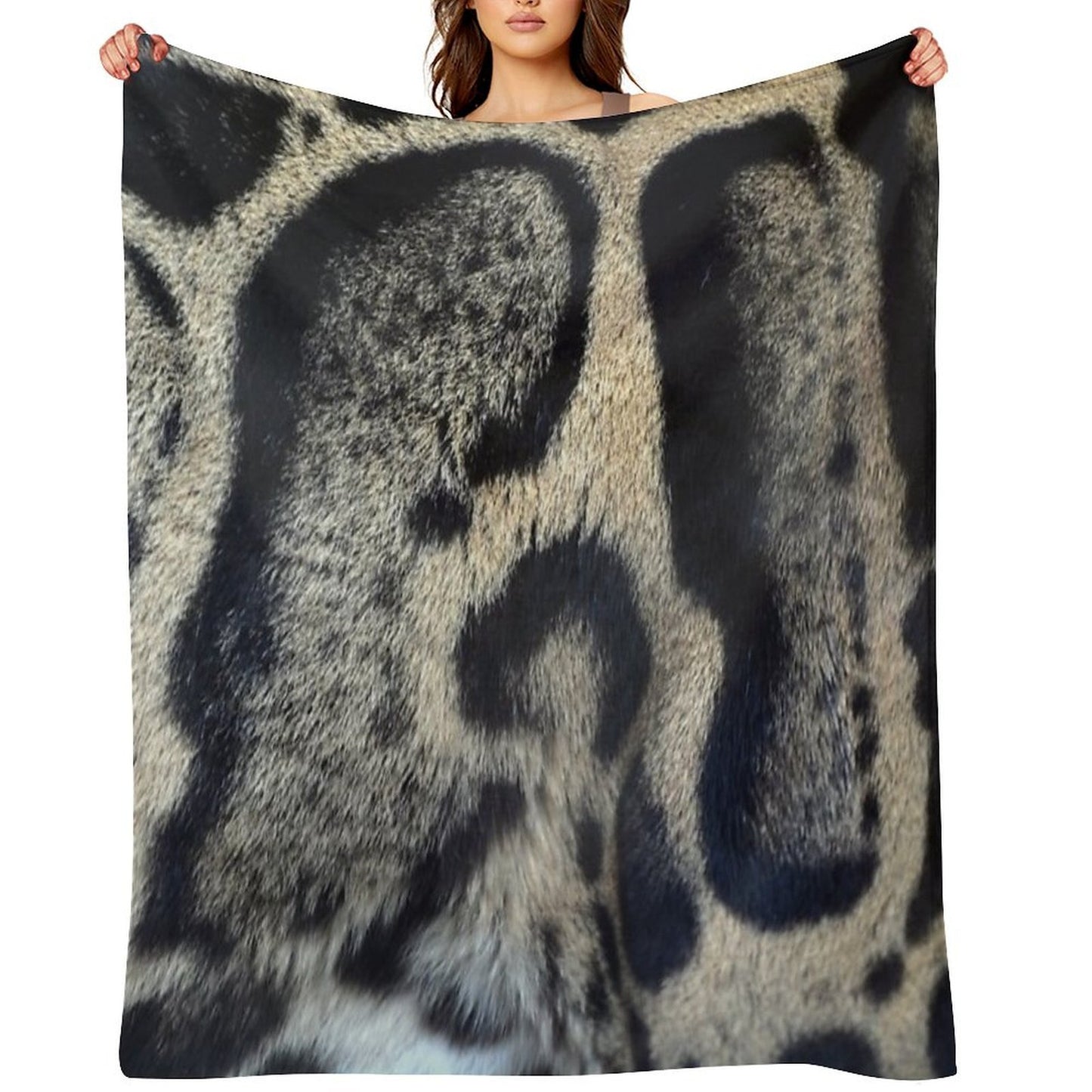 Clouded Leopard Print Velvety-soft Throw Blanket