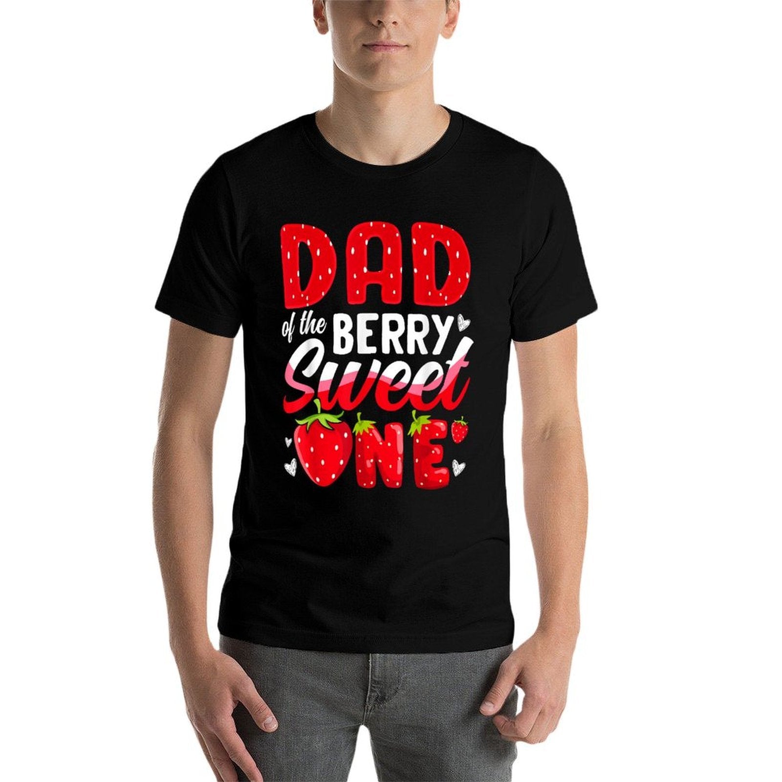 Dad Of The Berry Sweet One Strawberry 1st Birthday  Breathable T-Shirt