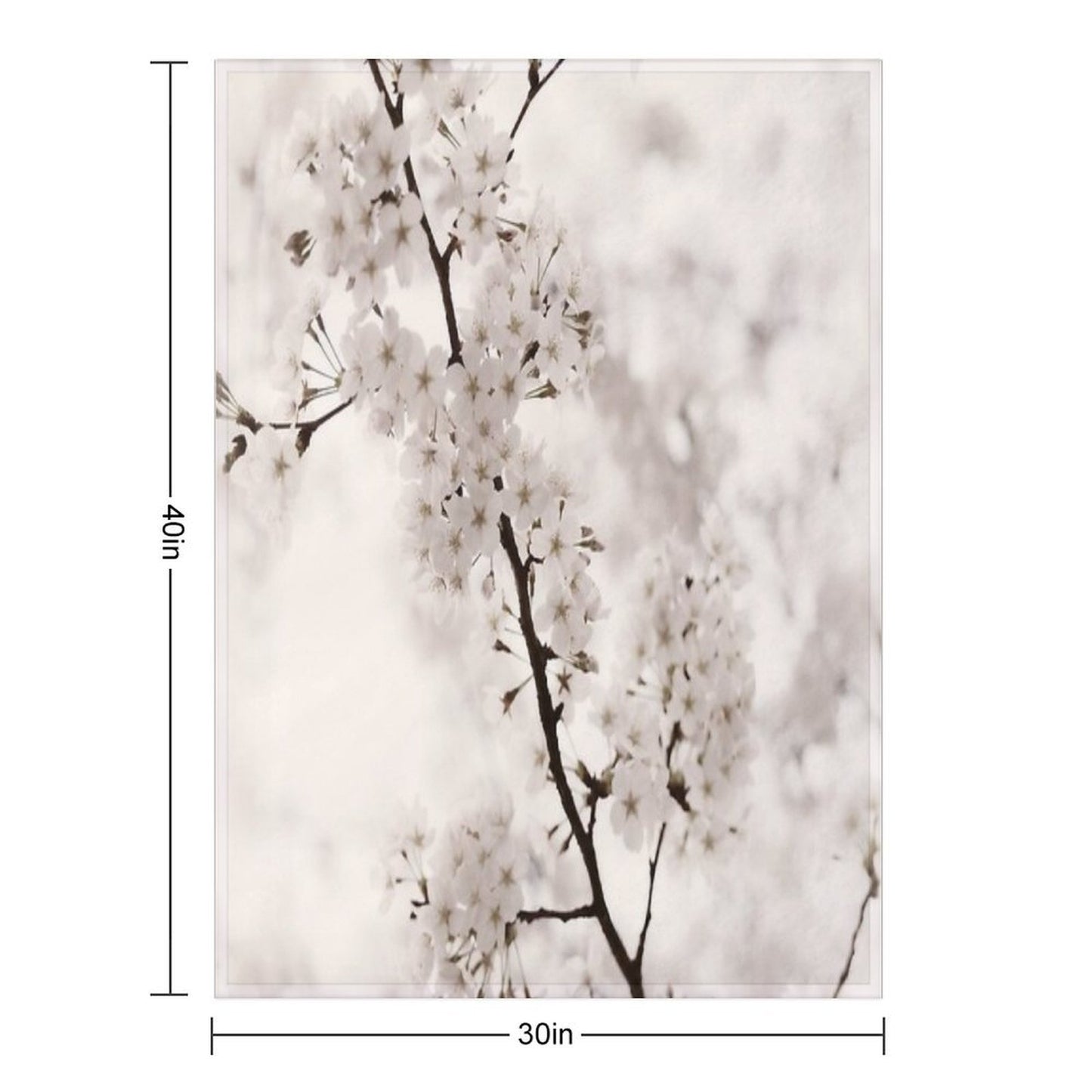 Cherry Blossom Artistic Closeup Sepia Toned Art Photo Print Easy Care Throw Blanket