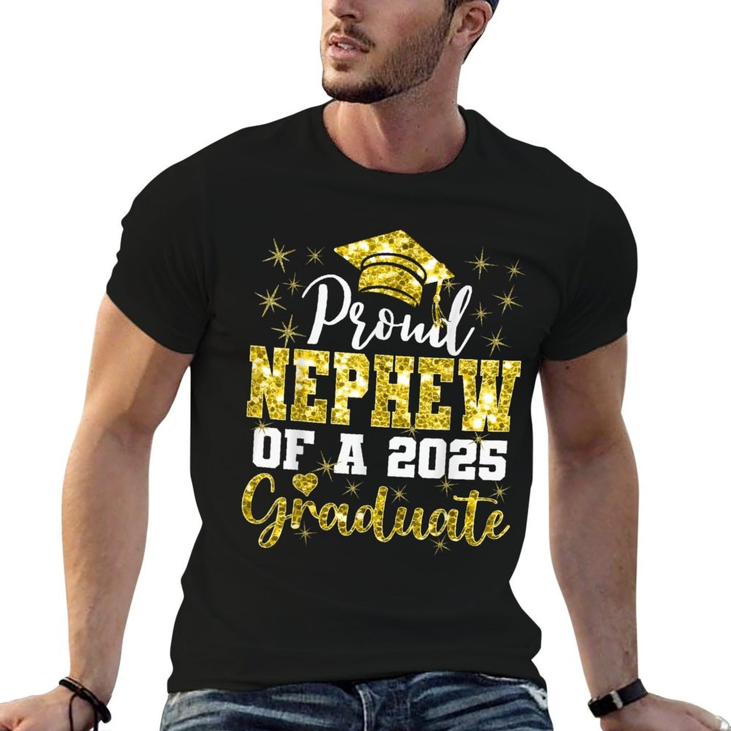 Super Proud Nephew of 2025 Graduate Senior Graduation Family Stretchy T-Shirt