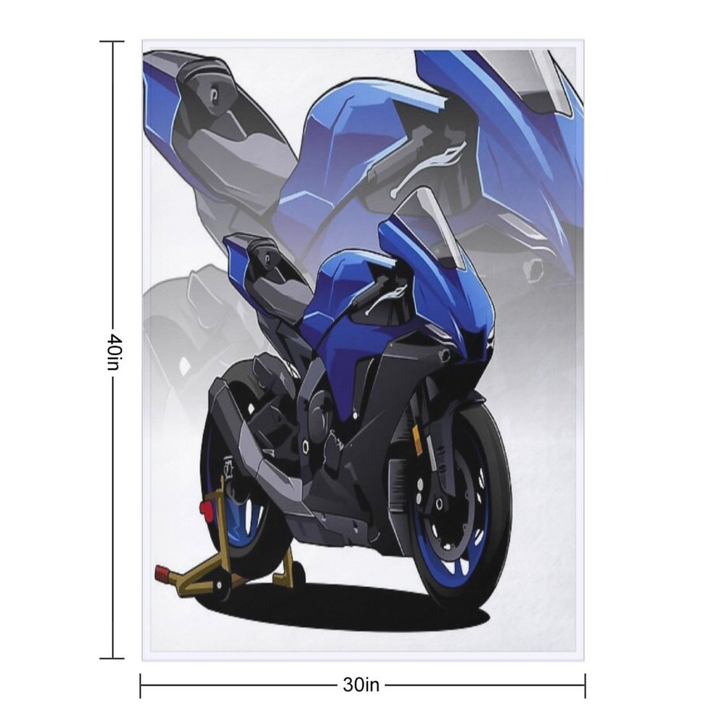 Yamaha R1 with Special Background Wrinkle-free Throw Blanket