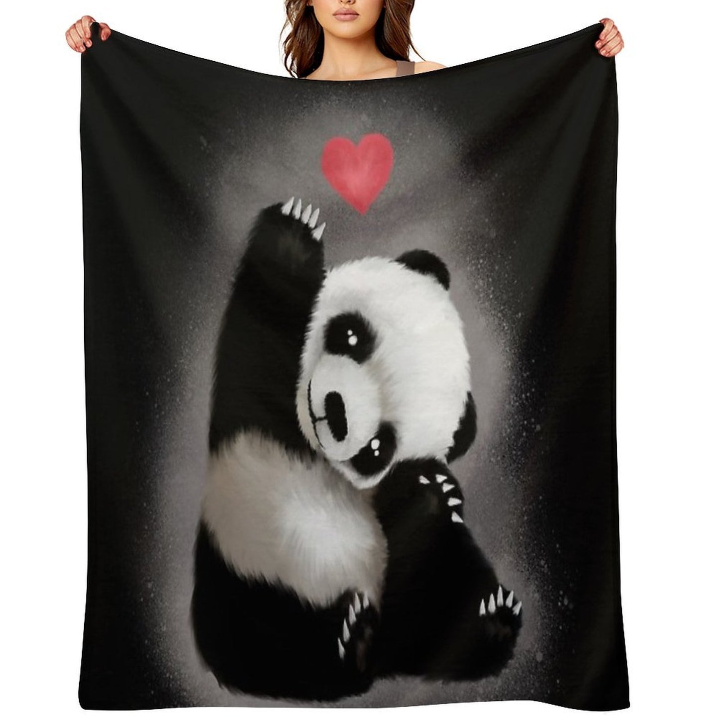 Panda Love Machine-washable Throw Blanket