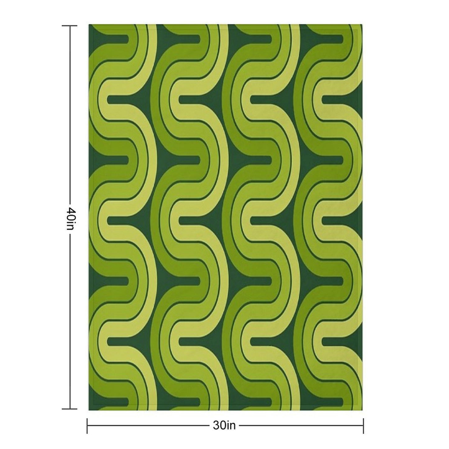 Retro Geometric Gradated Design Avocado Green Multi-functional Throw Blanket