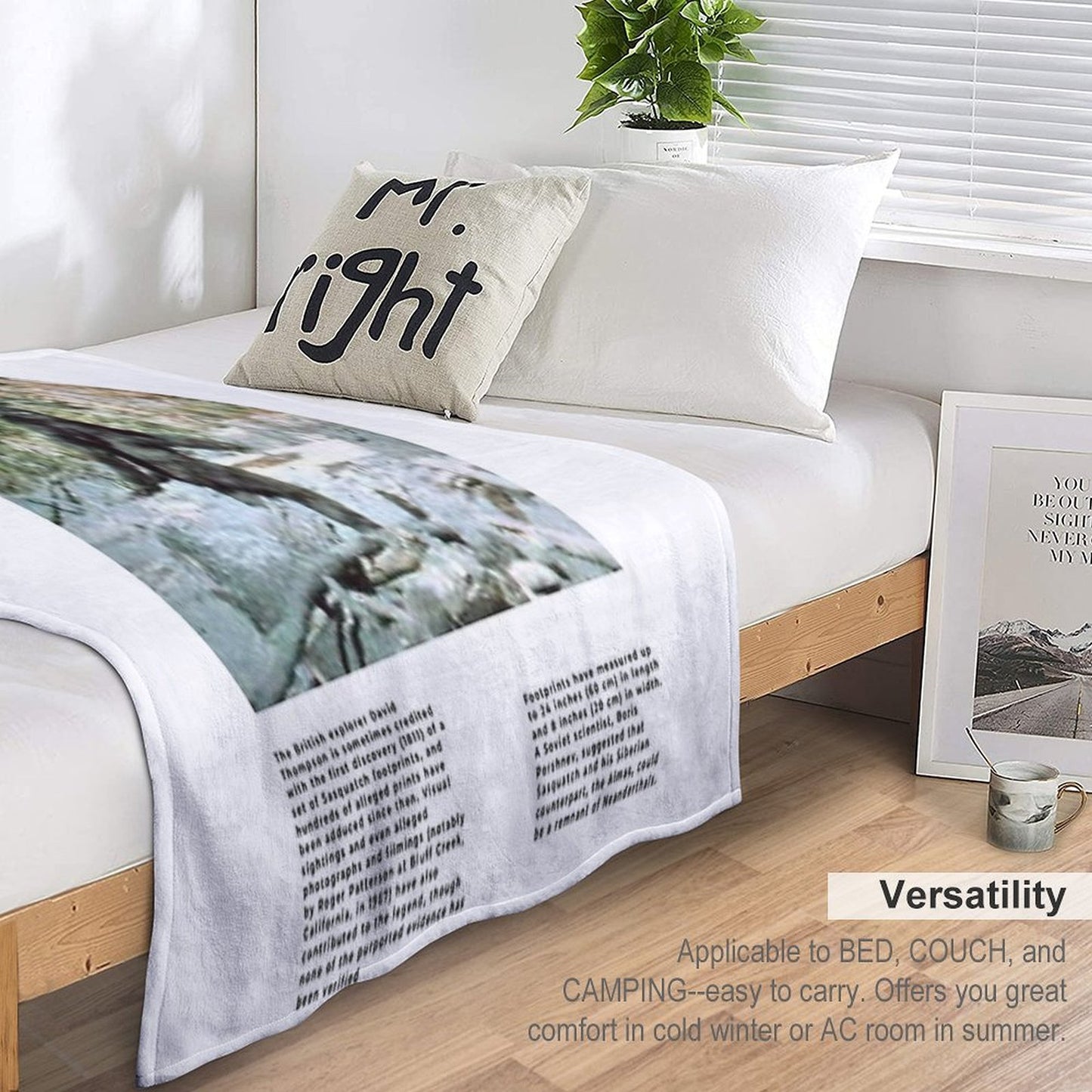 Minimalist Cryptids Bigfoot Eco-conscious Throw Blanket