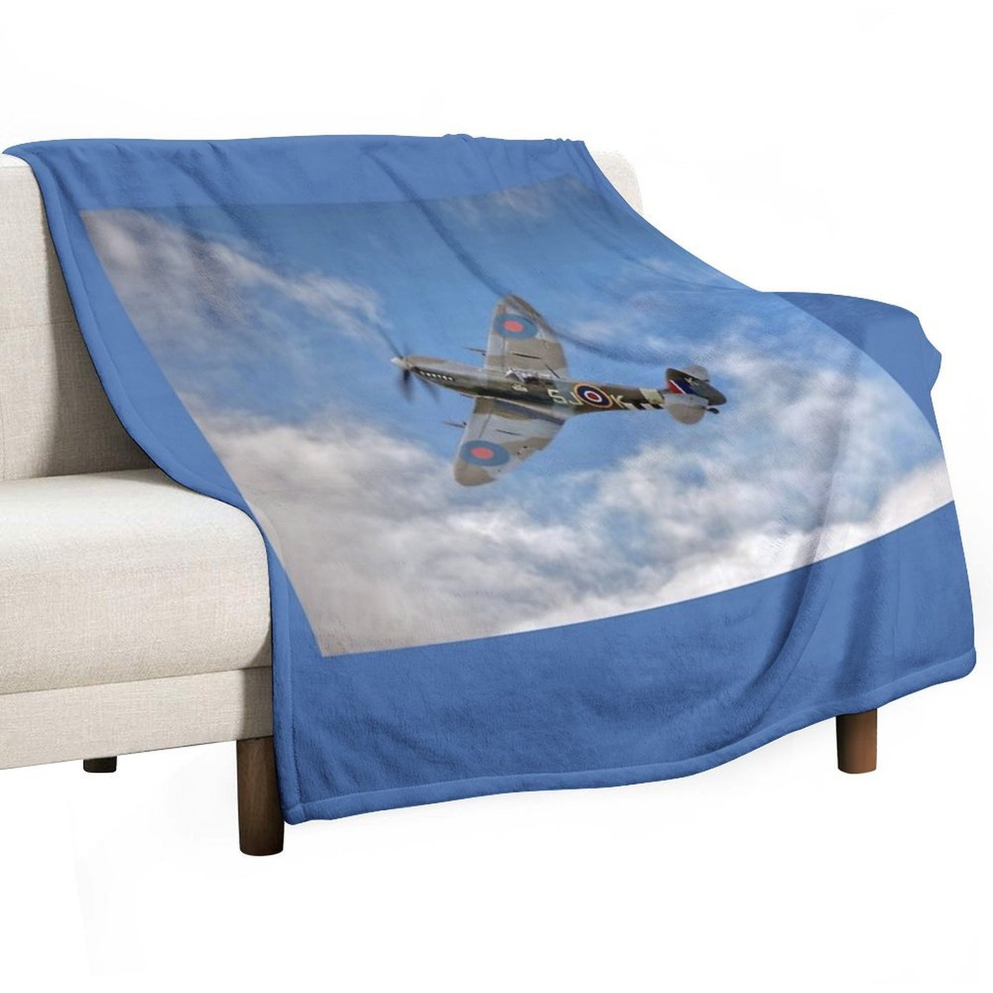 Spitfire LF IX 126 Squadron Easy Care Throw Blanket
