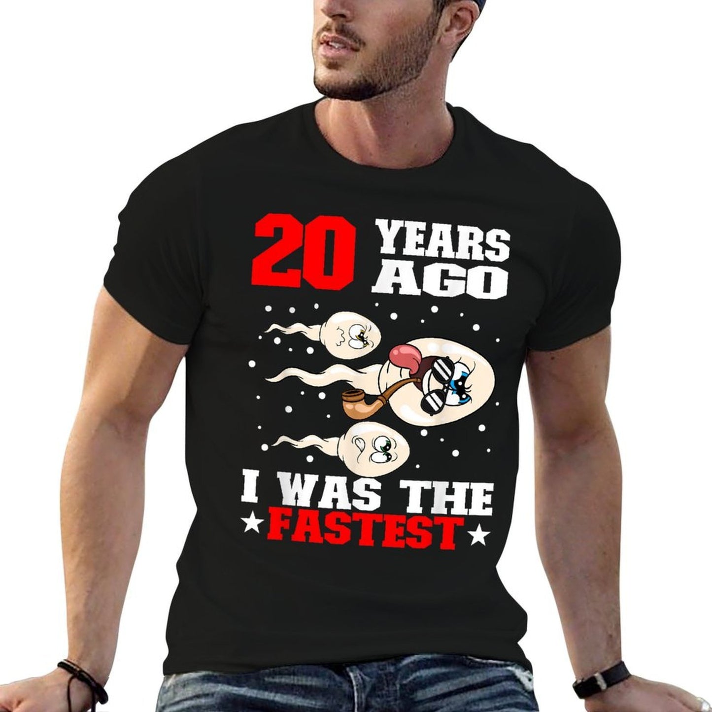 20 Years Ago I Was The Fastest Sperm 20th Birthday Graphic-printed T-Shirt