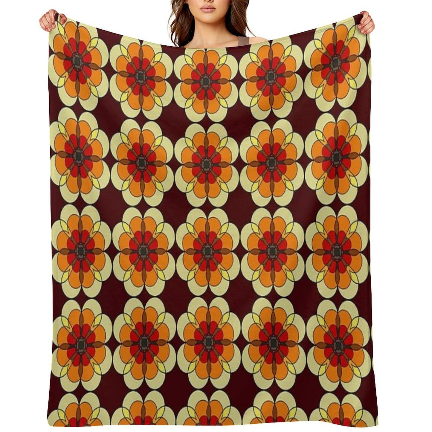 Retro Marigold Gift-ready Throw Blanket
