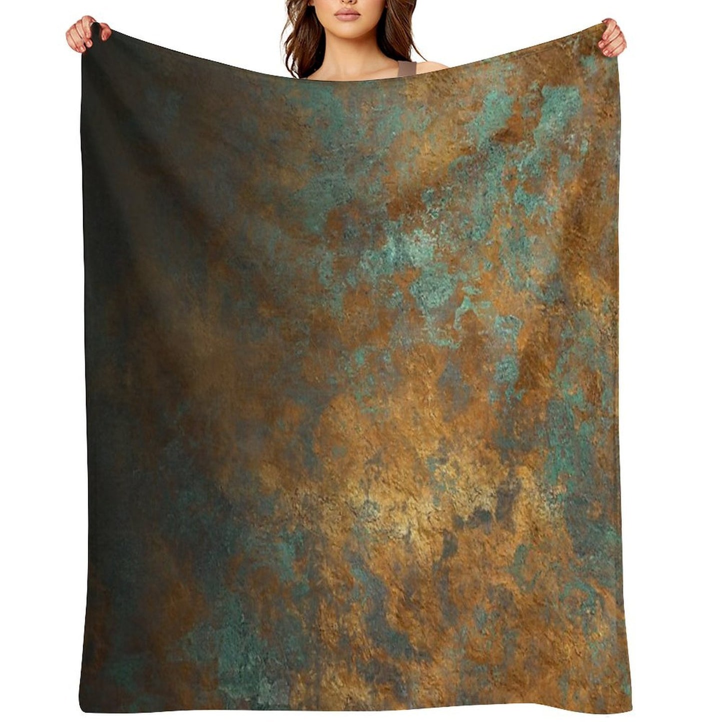 Oxidized Copper Shrink-resistant Throw Blanket