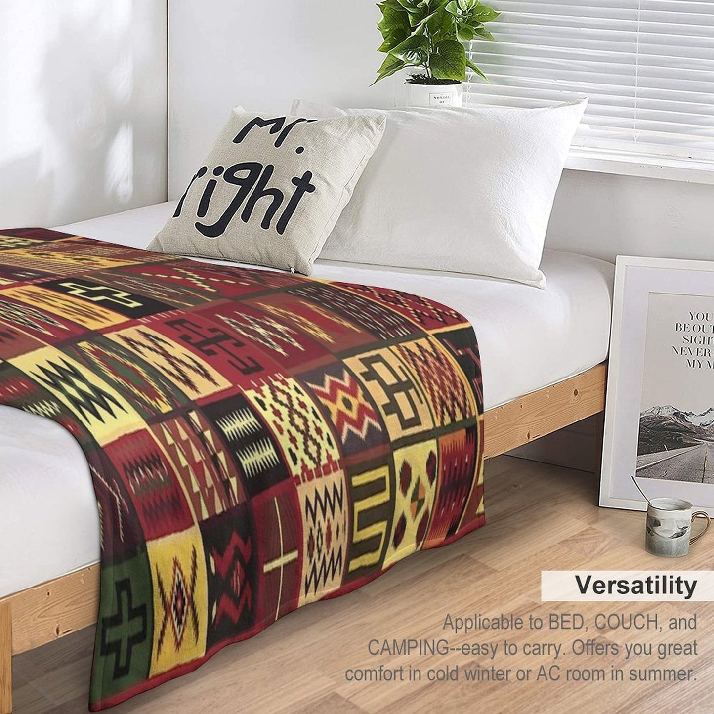Multiple Patterns Shrink-resistant Throw Blanket