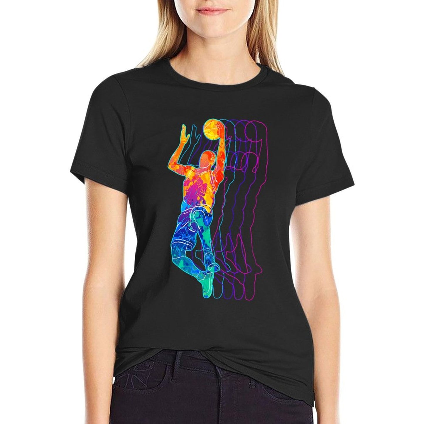 Retro Basketball Player Gift for Men Boys Kids Soft T-Shirt
