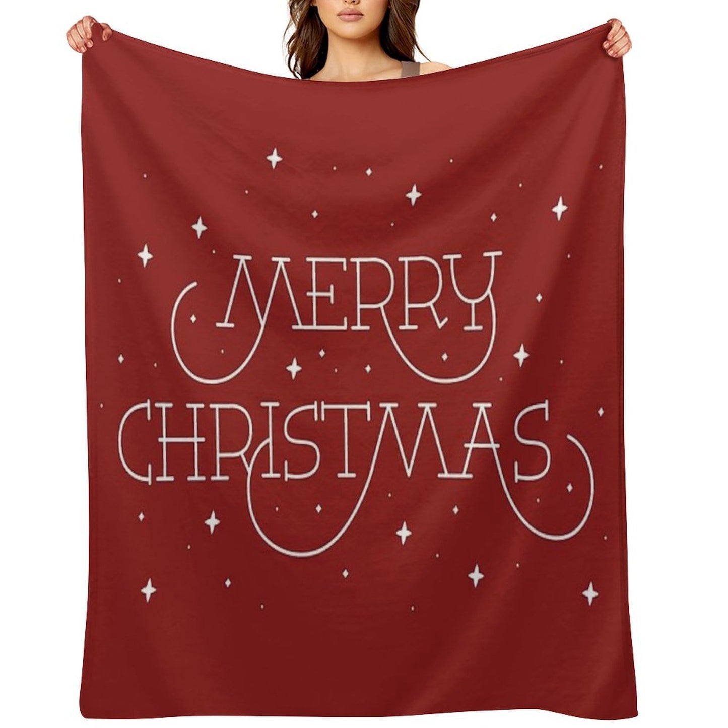 Merry Christmas Easy Care Throw Blanket