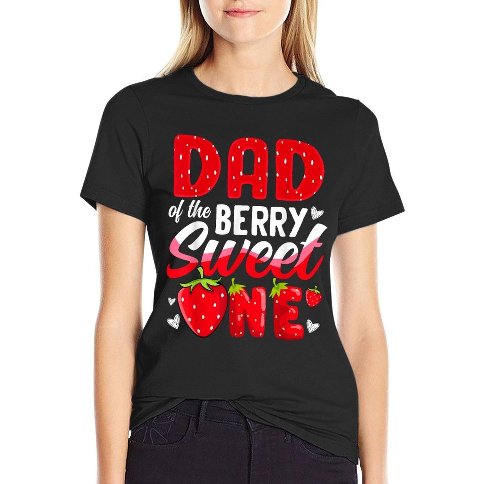 Dad Of The Berry Sweet One Strawberry 1st Birthday  Breathable T-Shirt