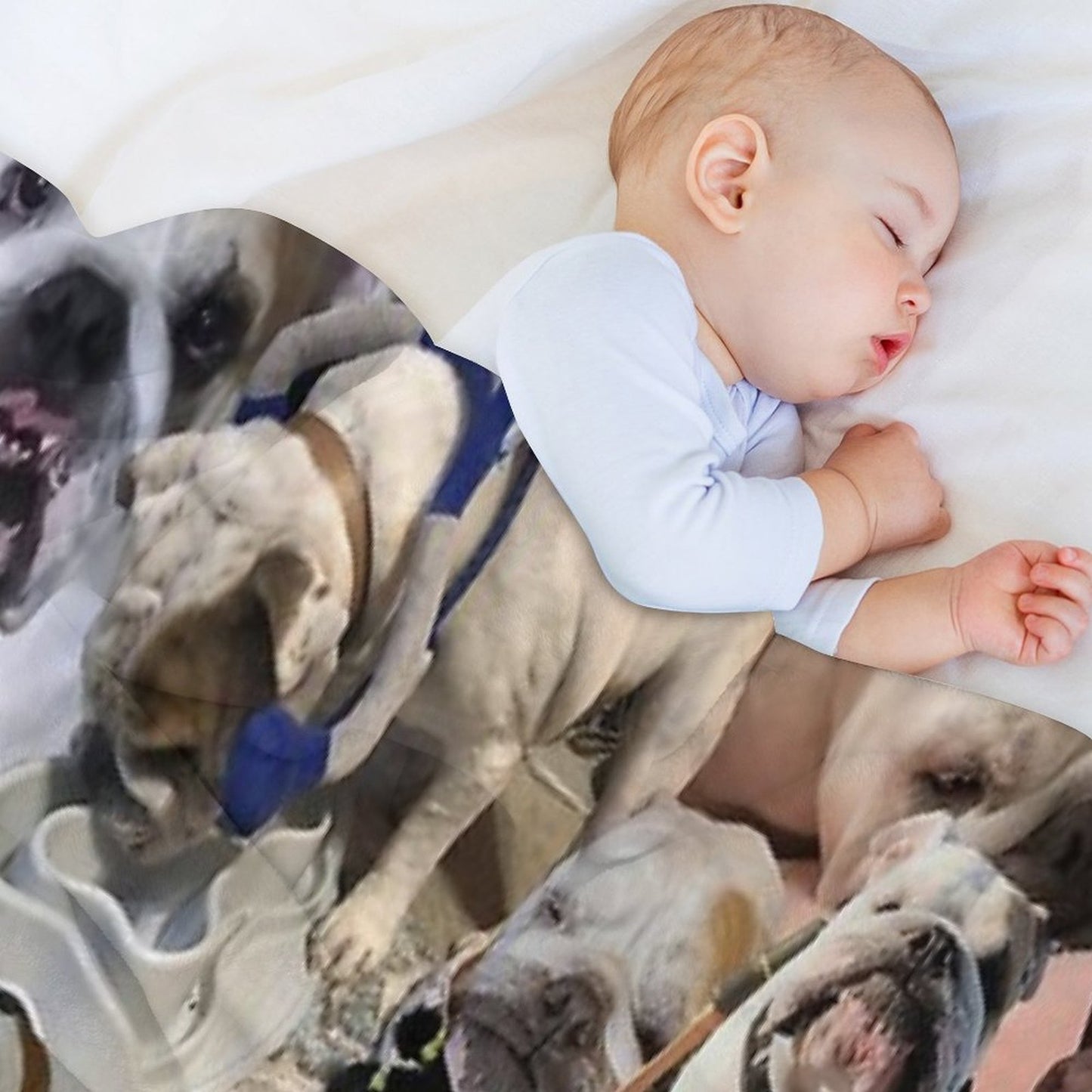 Mochi The English Bulldog Collage Comfort Throw Blanket