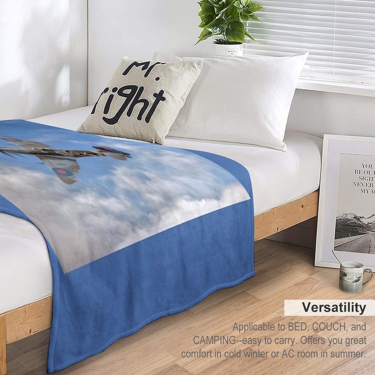 Spitfire LF IX 126 Squadron Easy Care Throw Blanket
