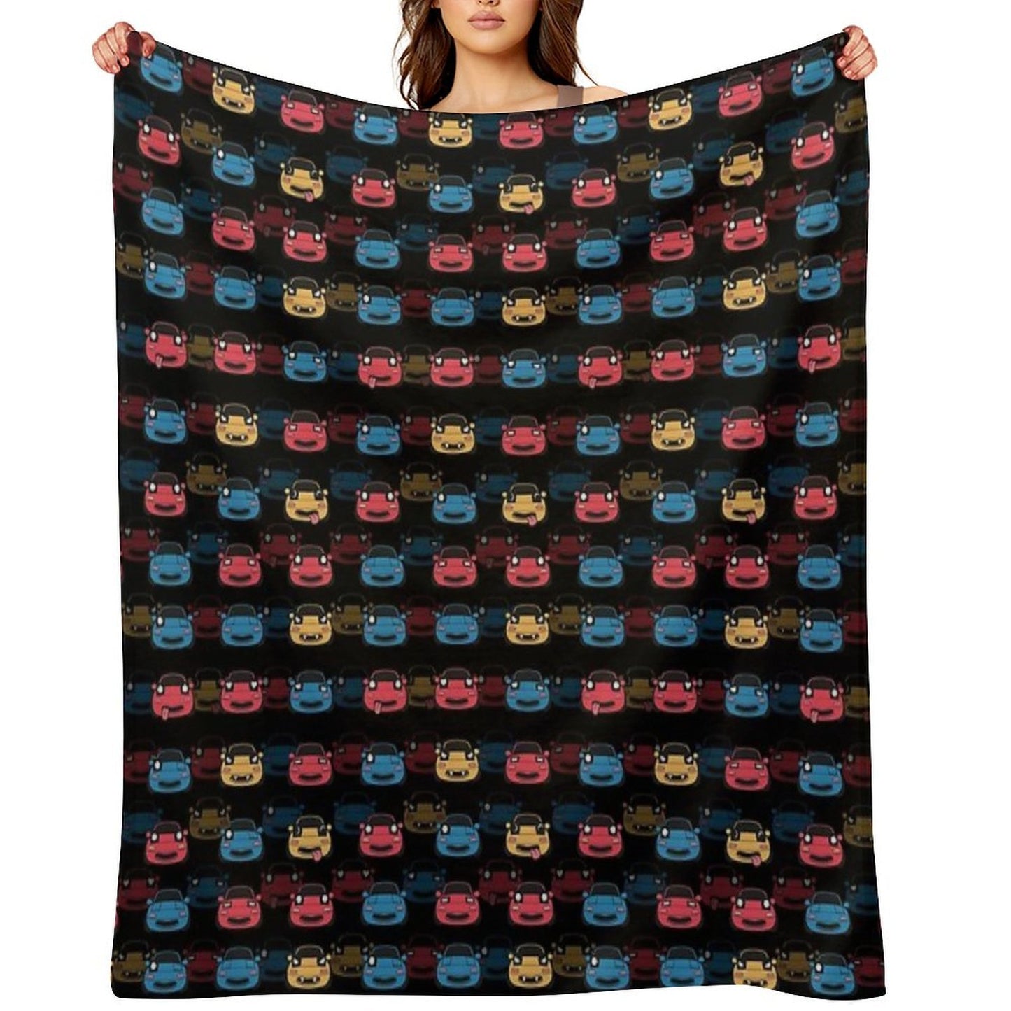 MIATA PATTERN BLACK Easy Care Throw Blanket