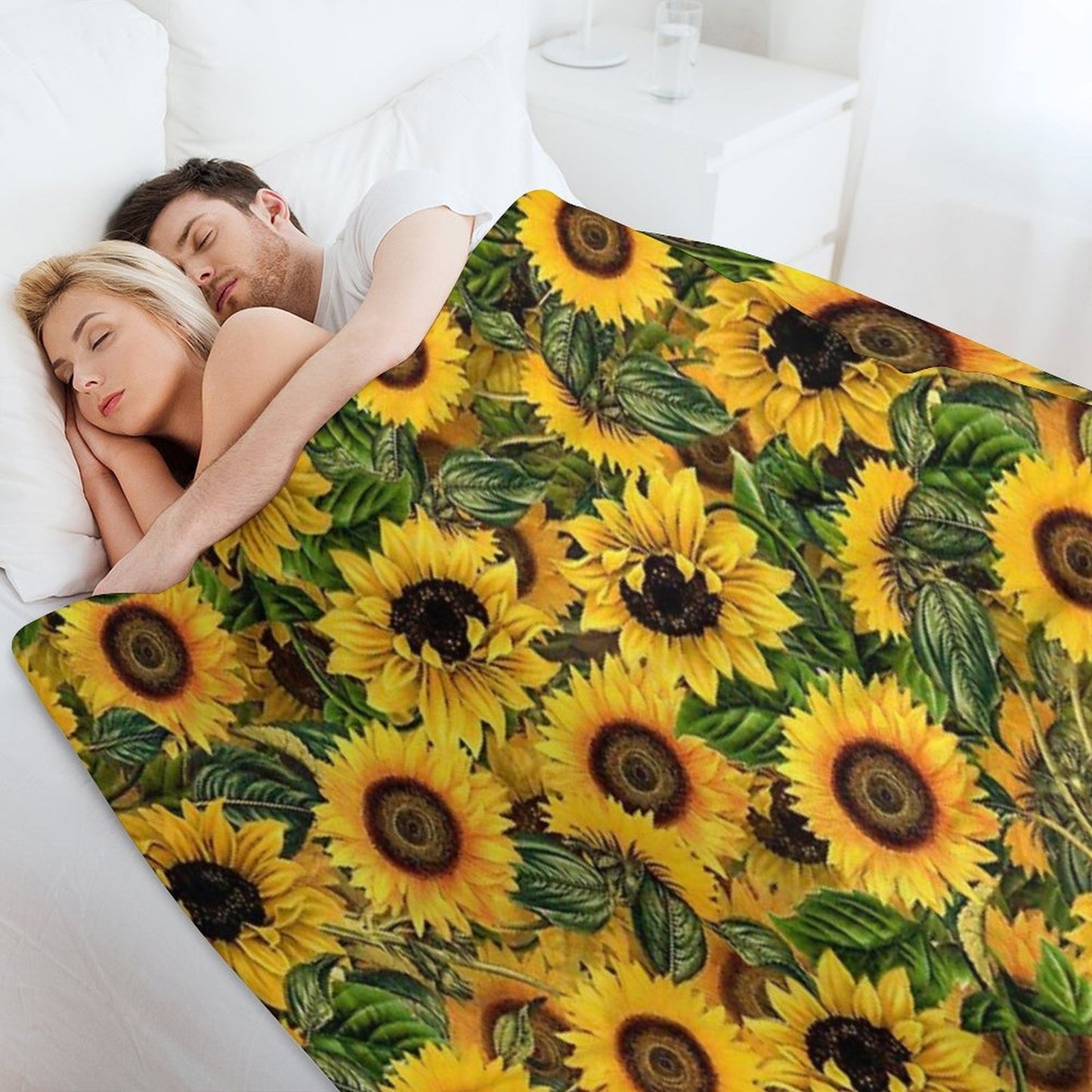 Vintage Sunflowers Pattern Nightgarden Plush Throw Blanket