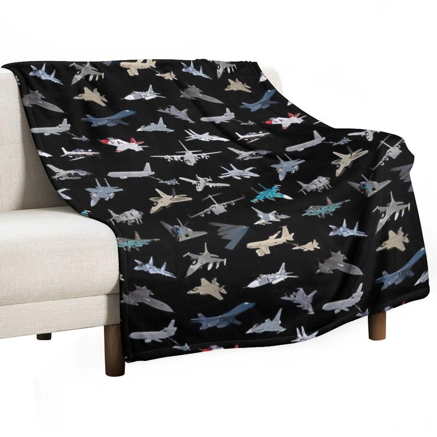 Modern Military Airplanes Easy Care Throw Blanket