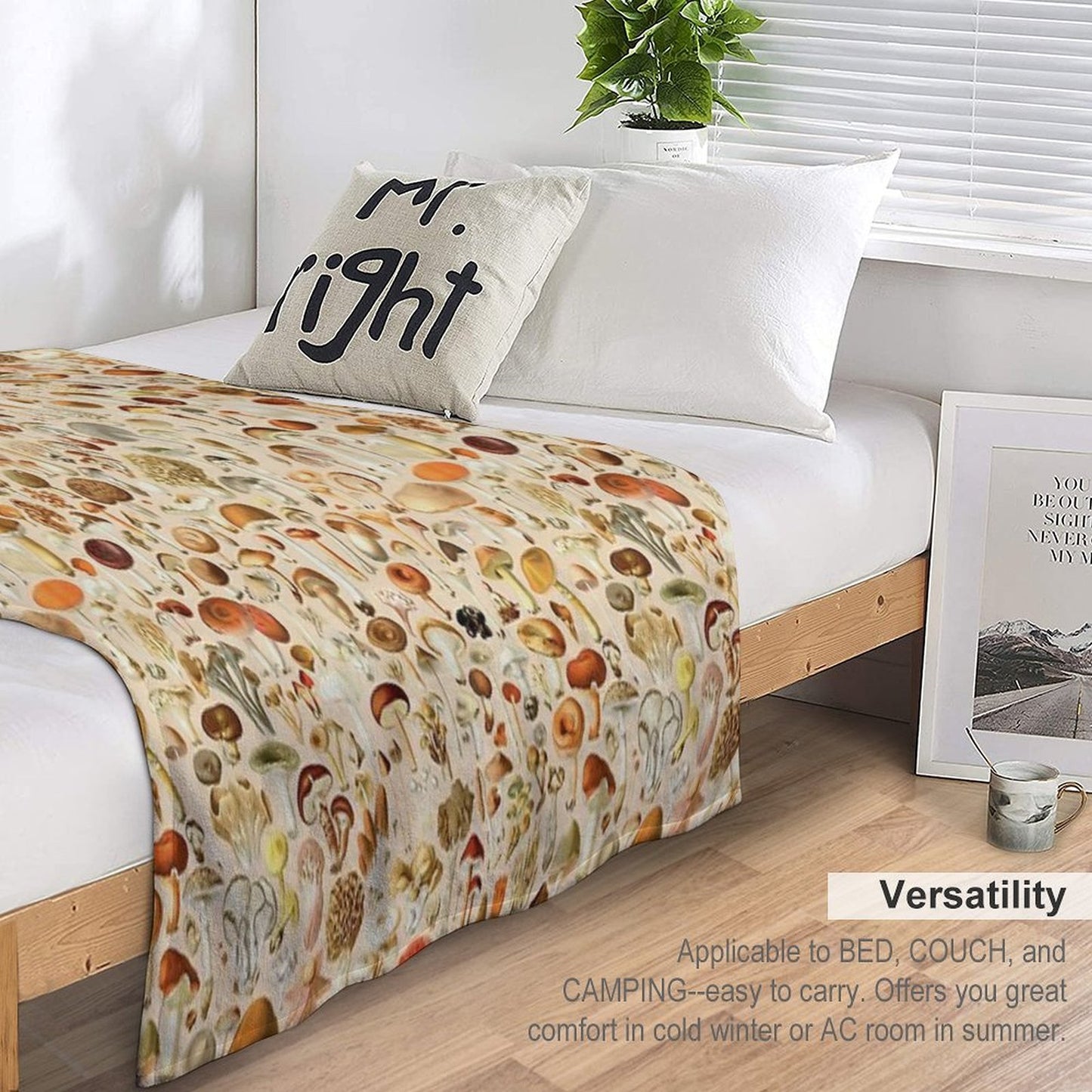 Vintage Mushroom Designs Collection Comfort Throw Blanket