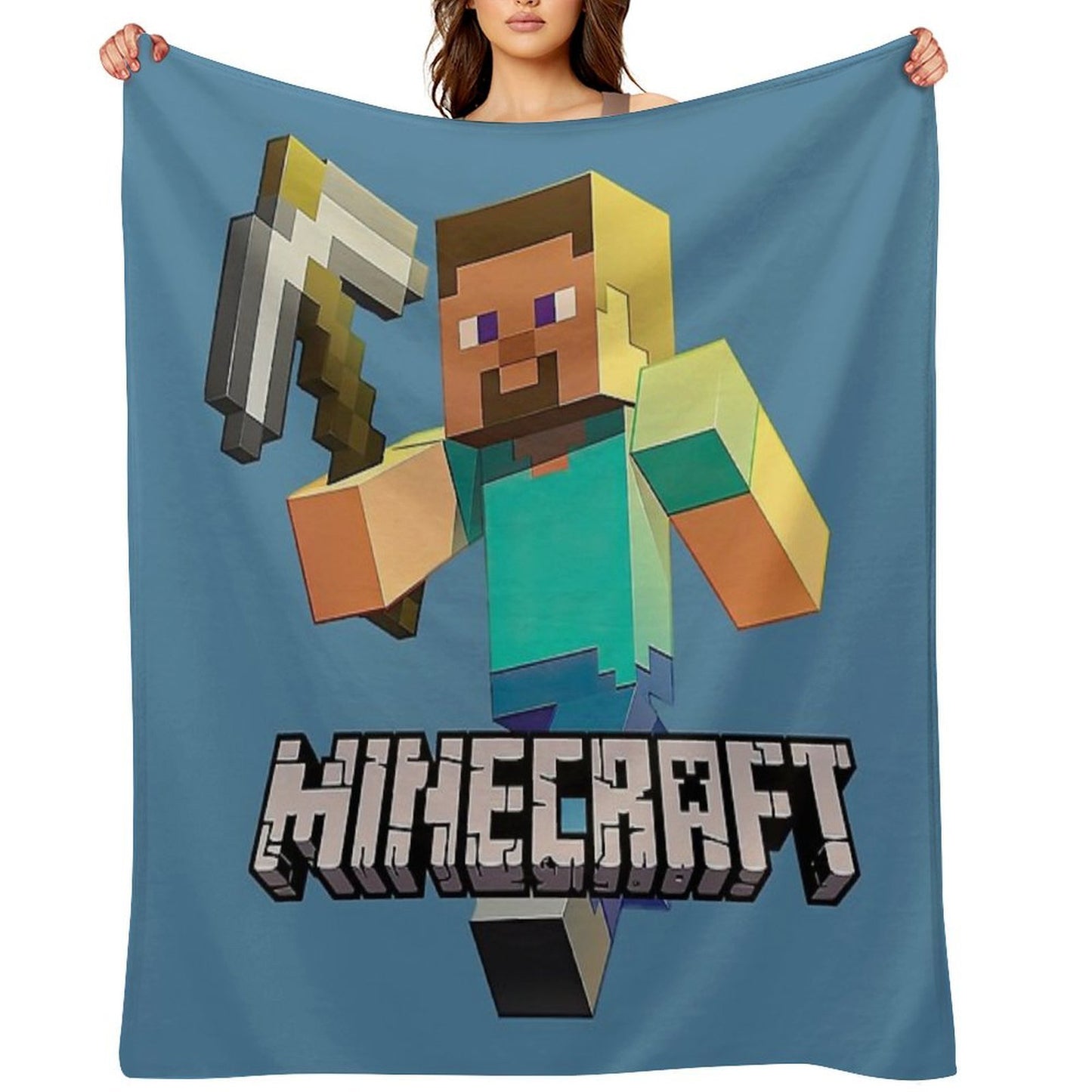 Minecraft Video Game Steve Shrink-resistant Throw Blanket